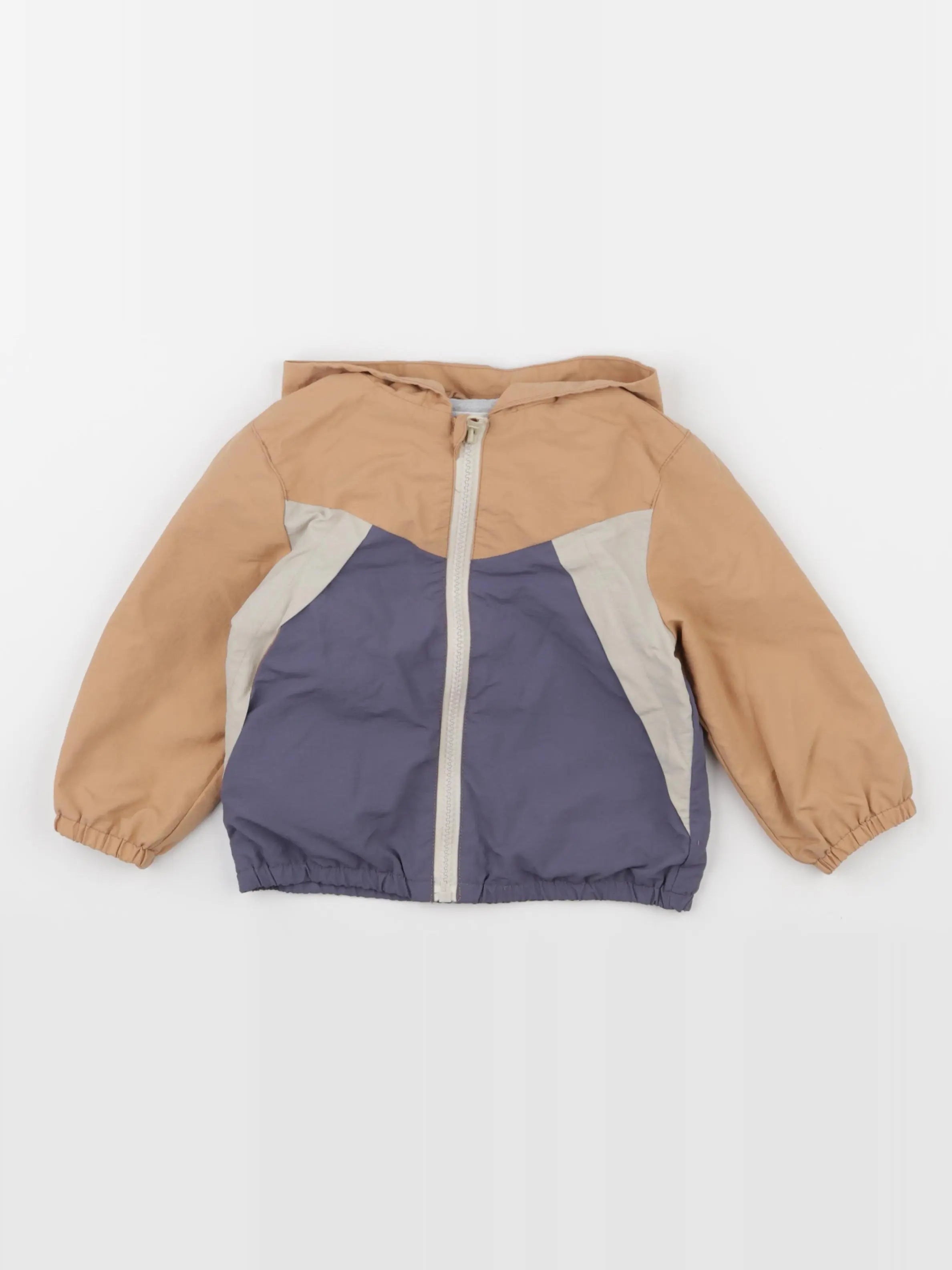 Vertbaudet - coupe-vent bleu, marron - 18 mois