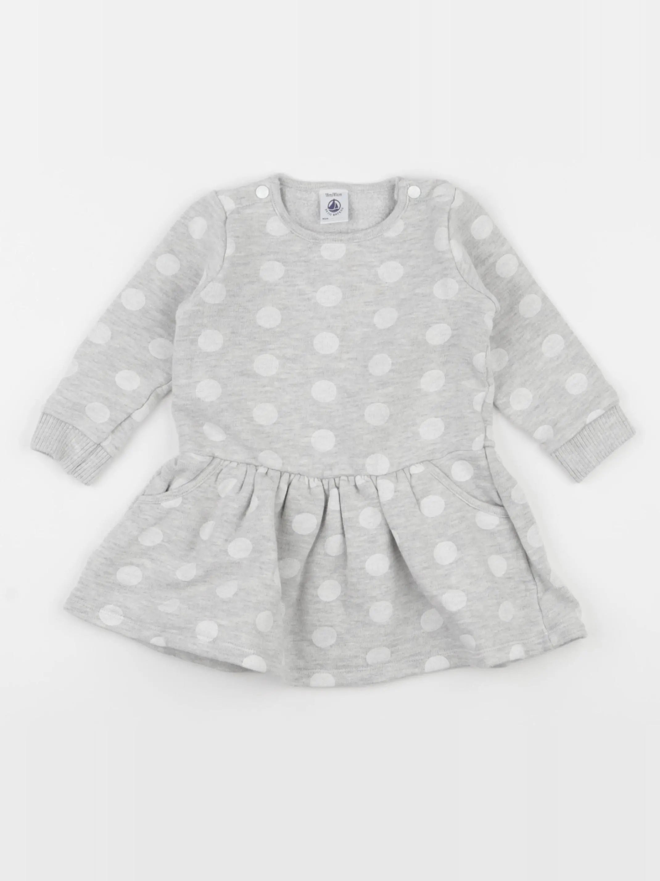Petit Bateau - robe gris - 18 mois