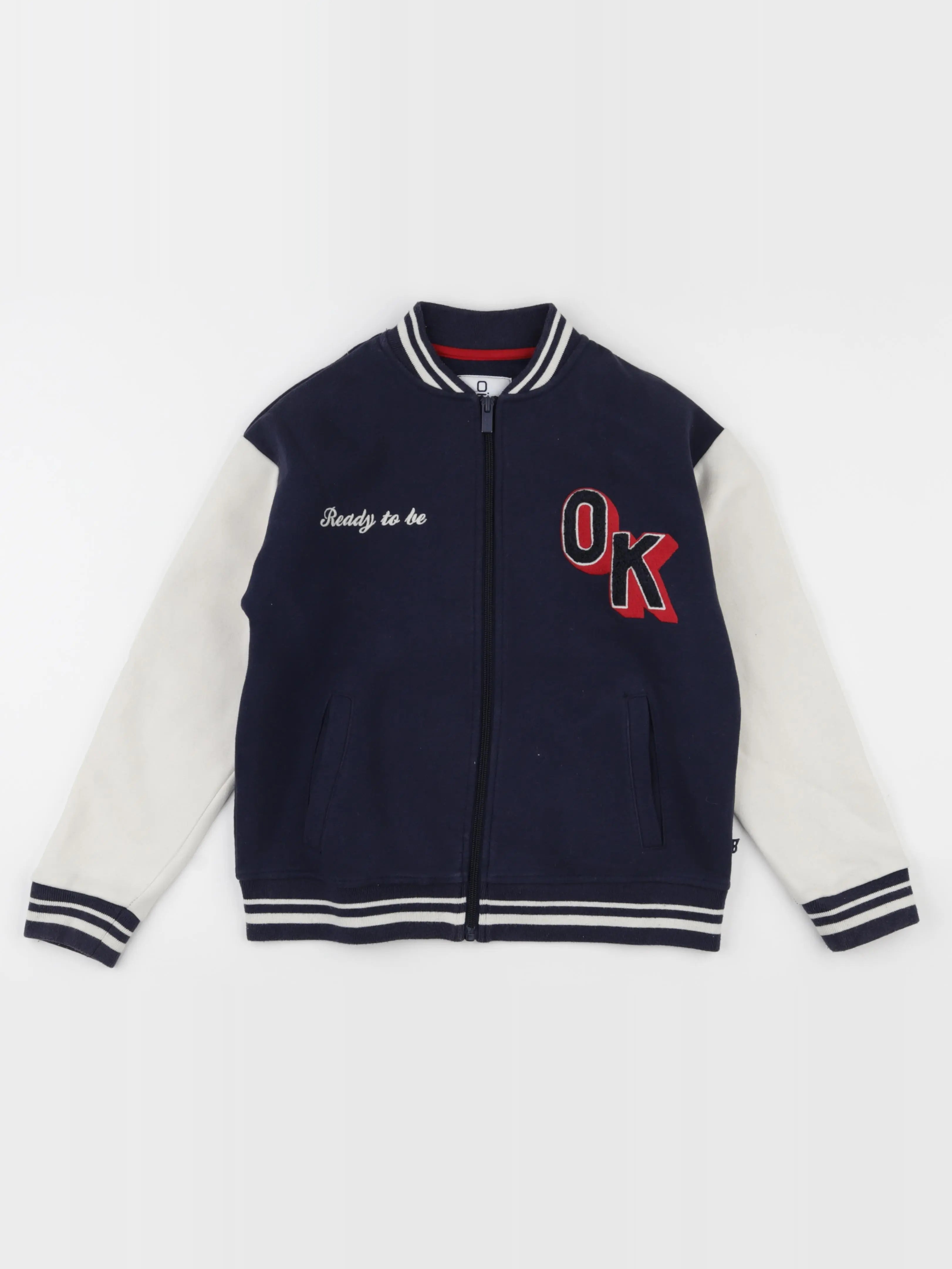 Okaidi - veste bleu, blanc - 10 ans