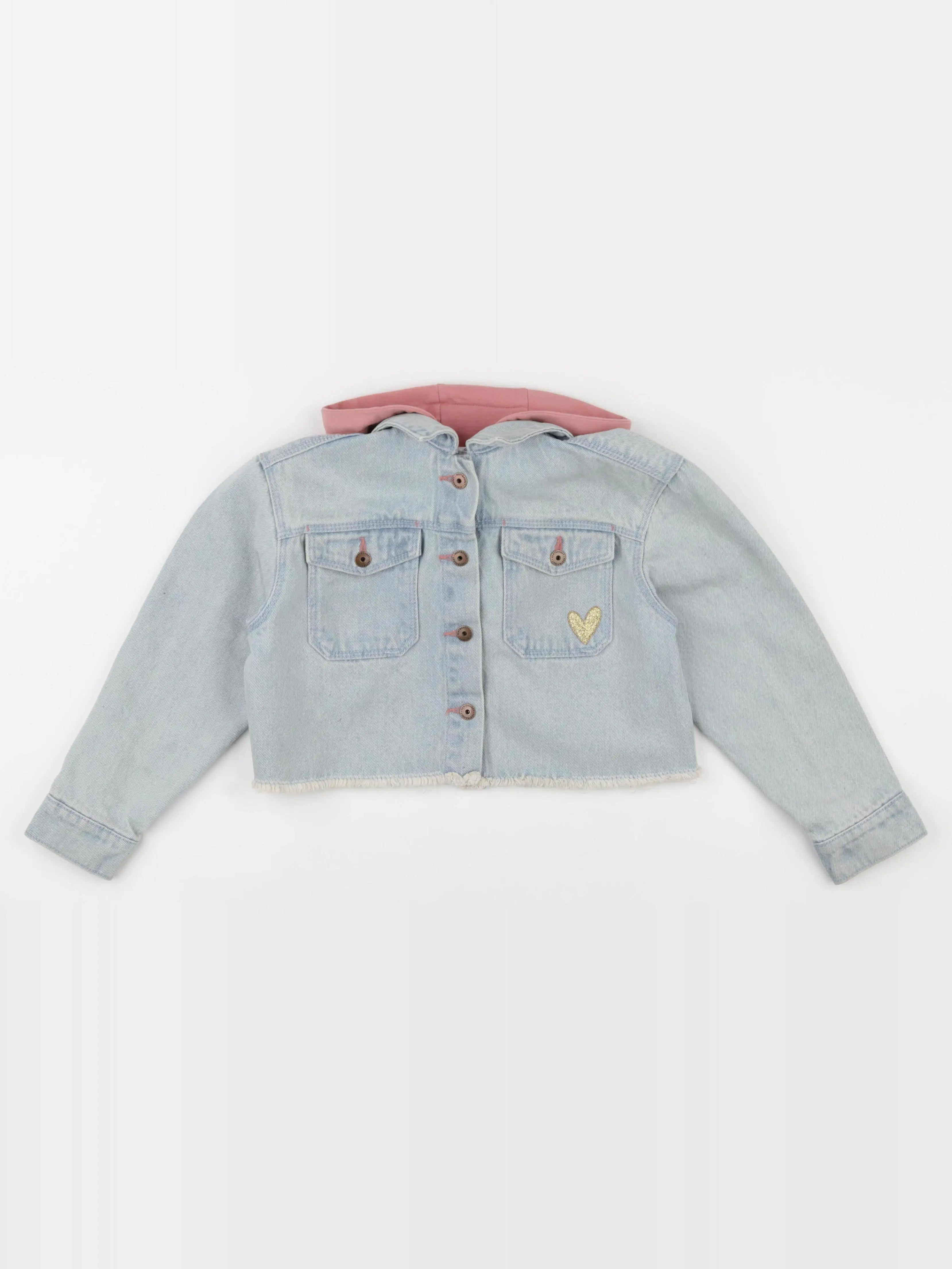 Vertbaudet - veste bleu, rose - 7 ans
