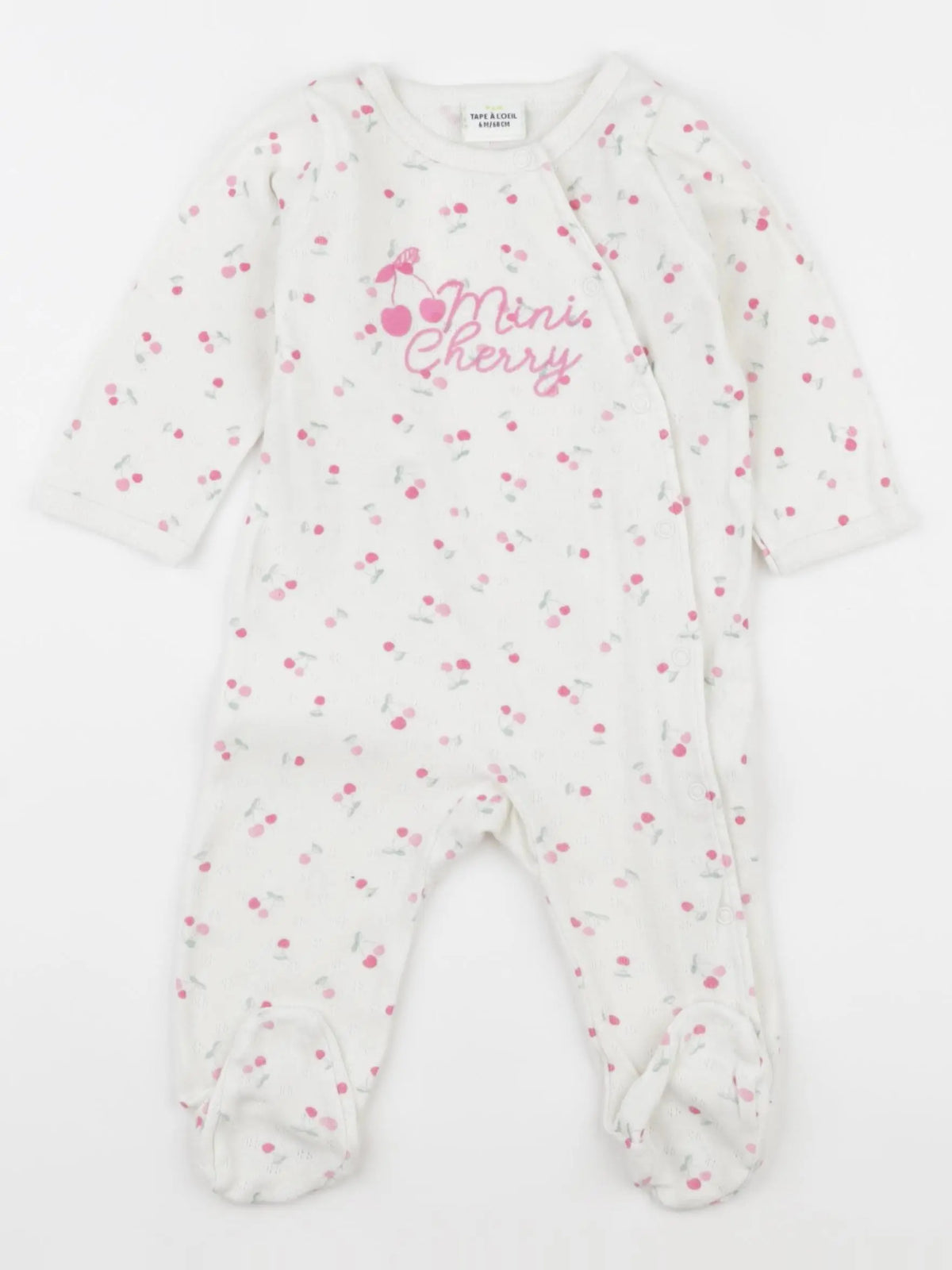 Tape à l'oeil - pyjama coton blanc - 6 mois