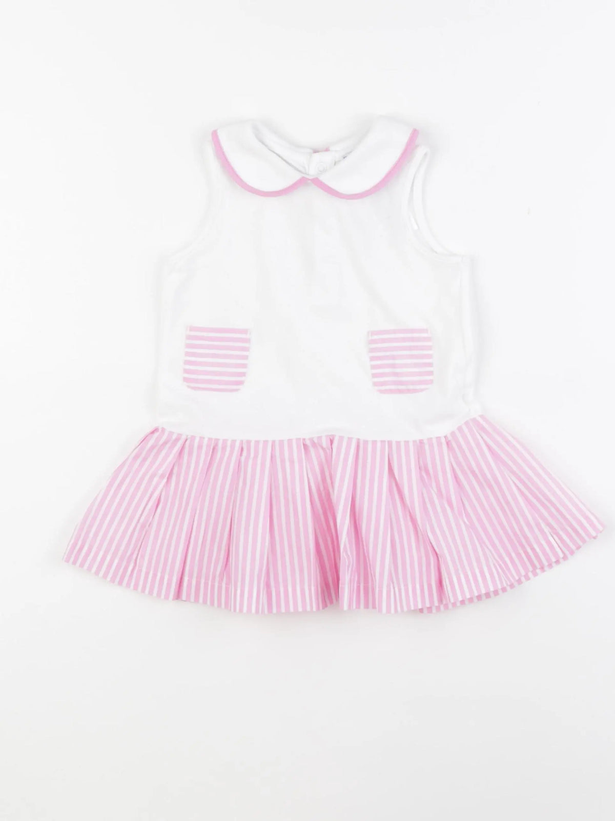 Jacadi - robe blanc, rose - 18 mois