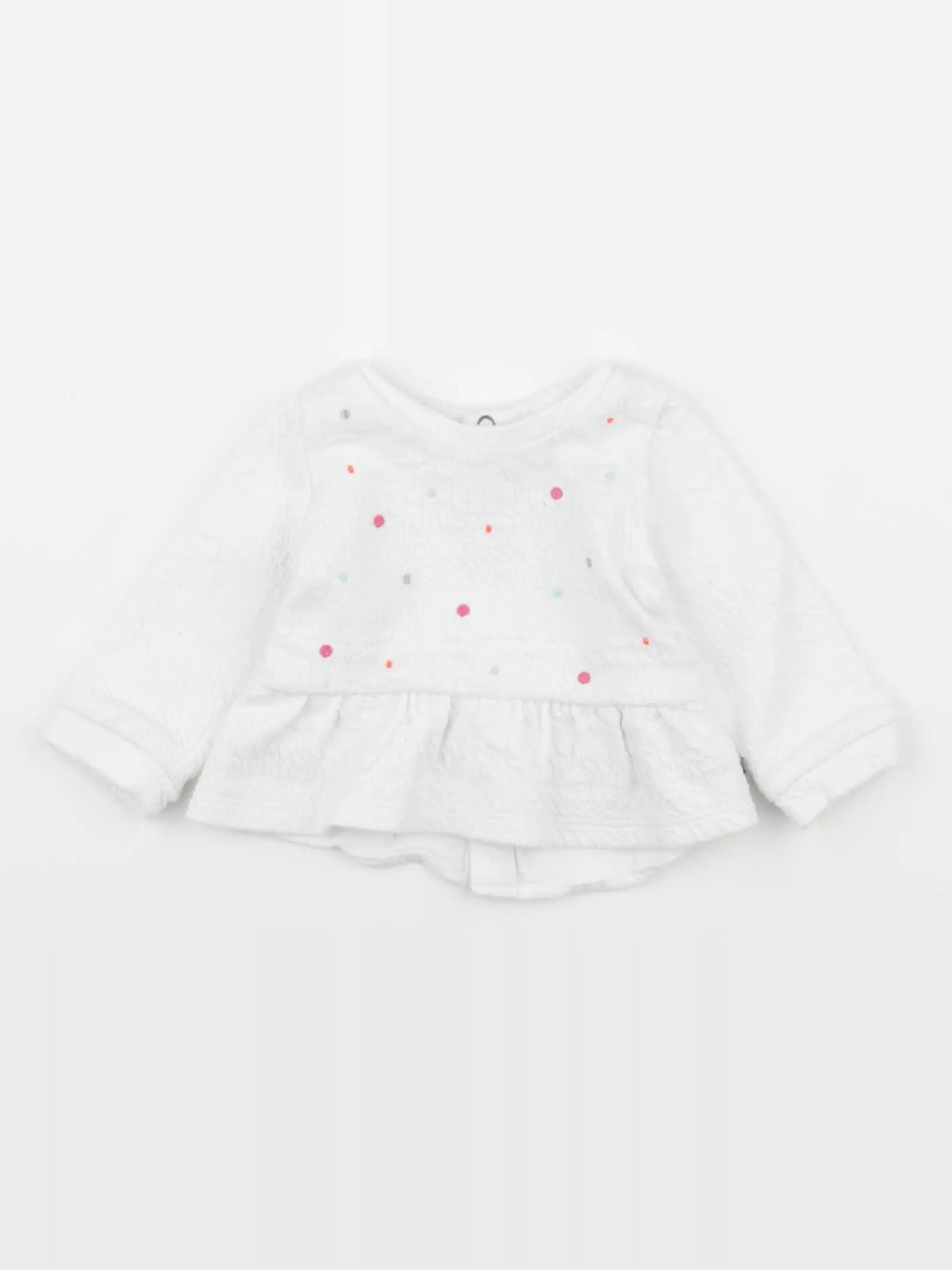 IKKS - sweat blanc, rose - 3 mois