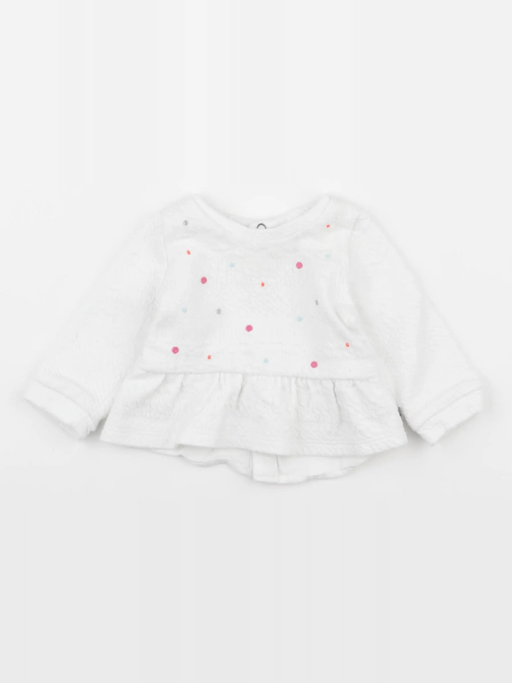 IKKS - sweat blanc, rose - 3 mois