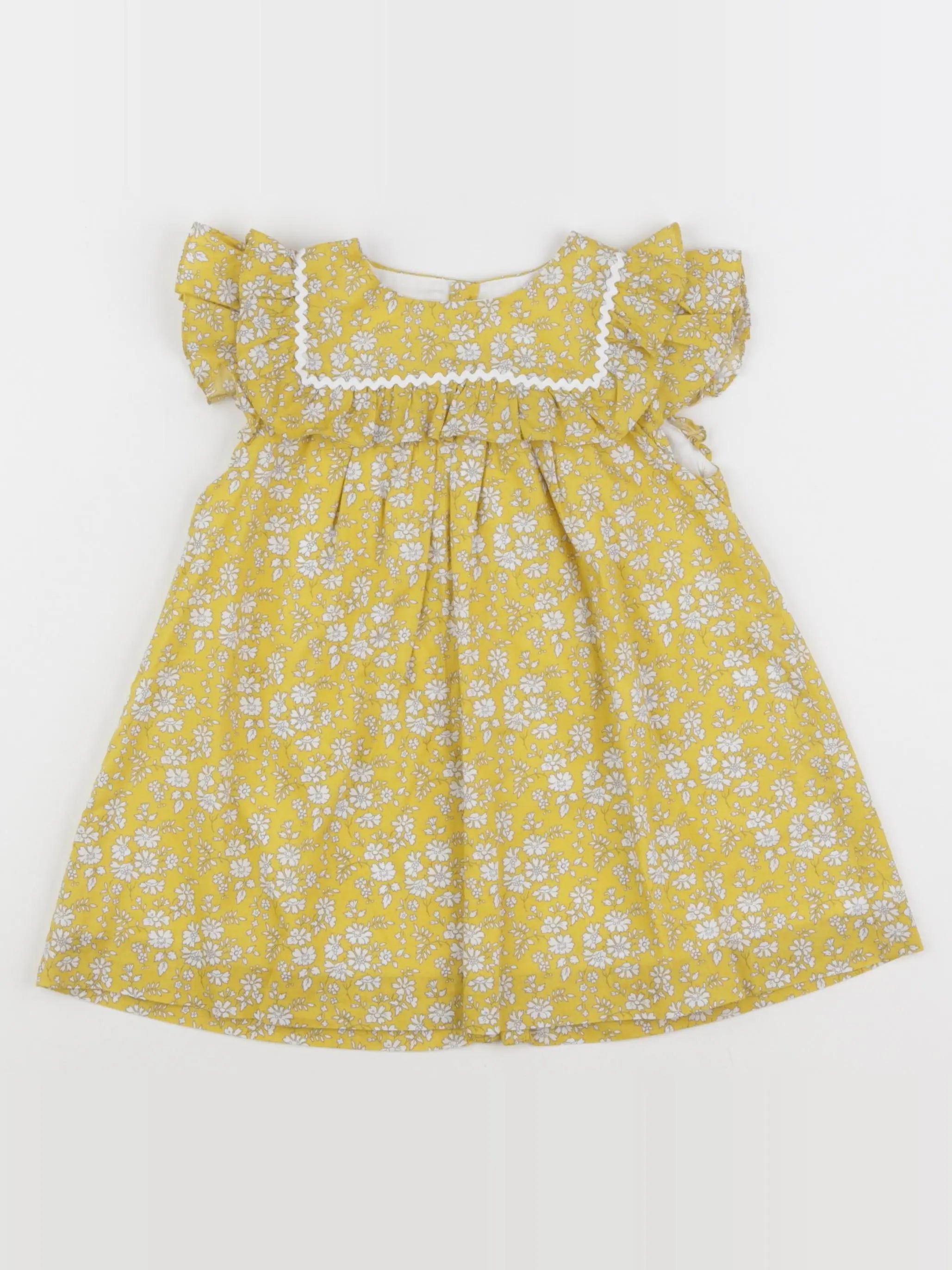 Jacadi - robe liberty jaune - 18 mois