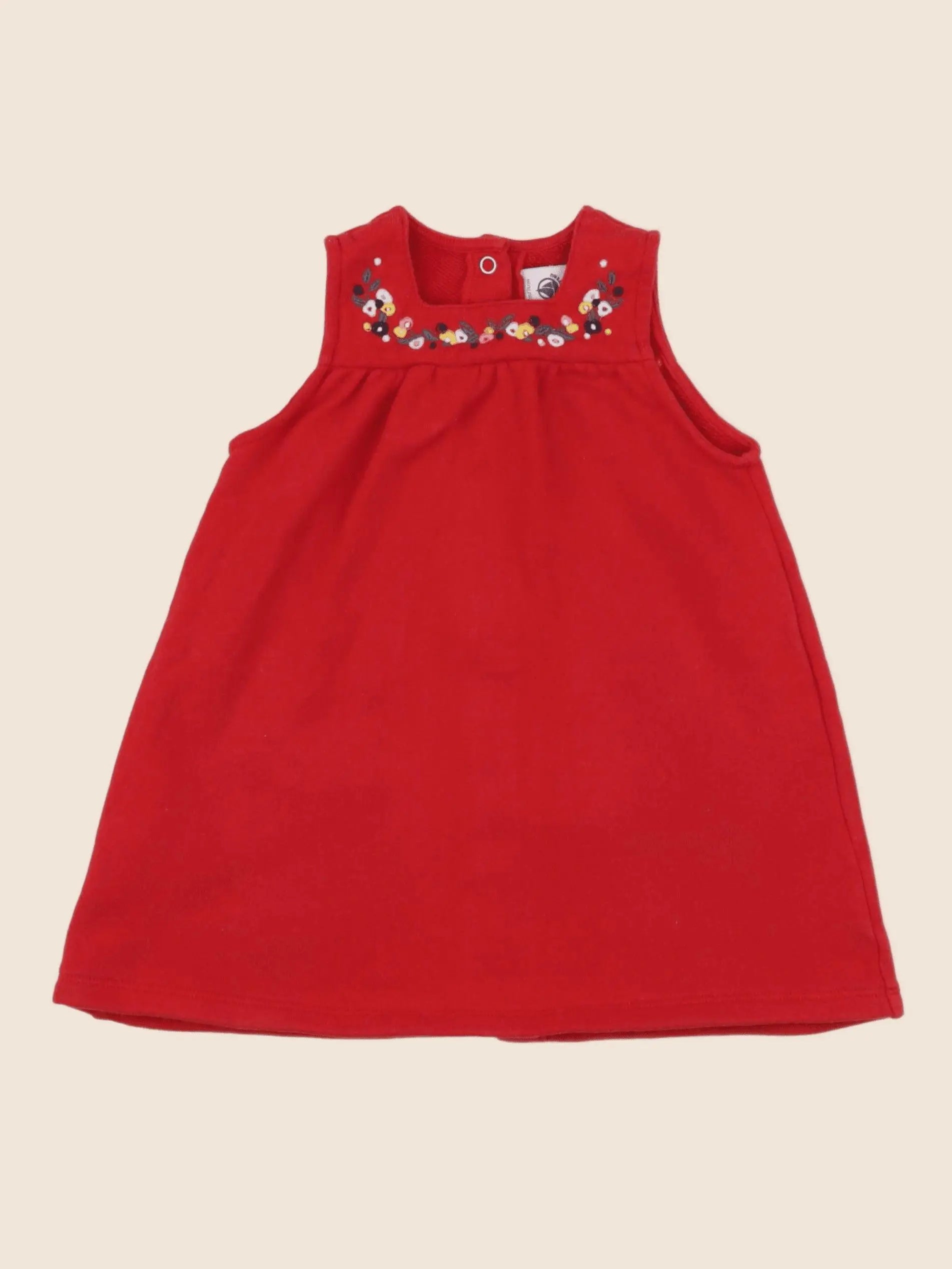 Petit Bateau - robe rouge - 12 mois
