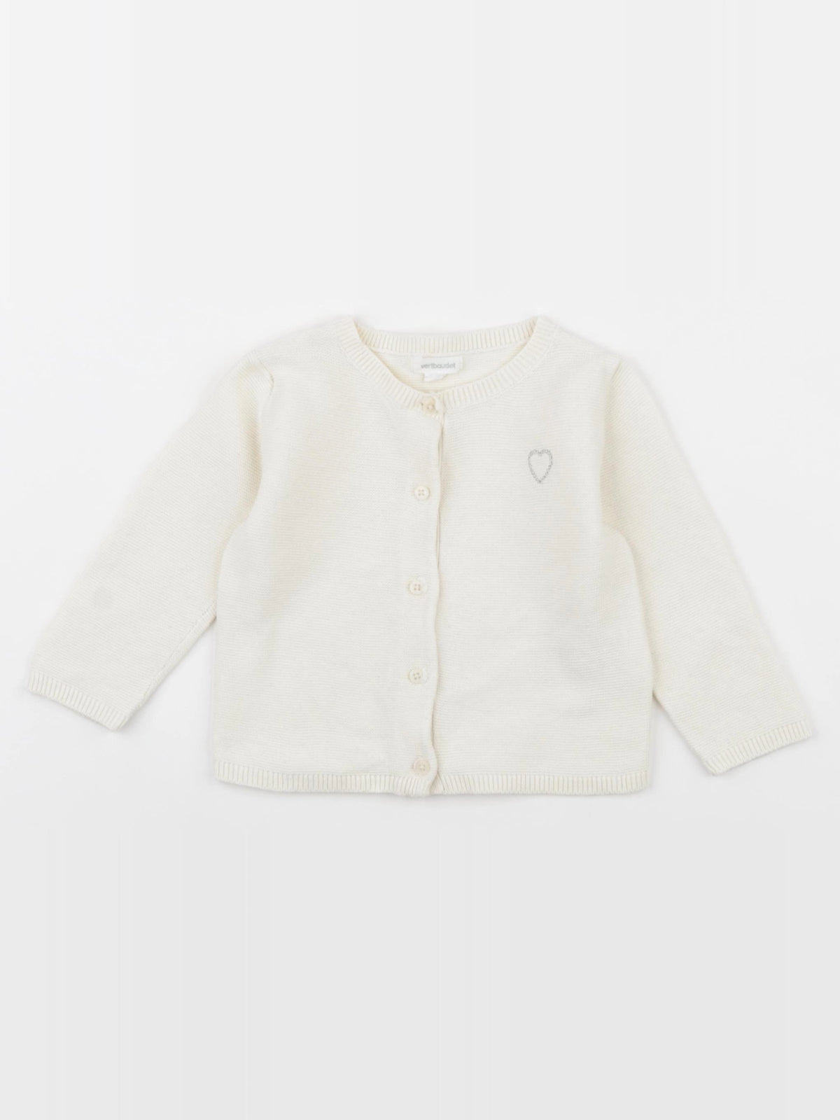 Vertbaudet - gilet beige - 9 mois