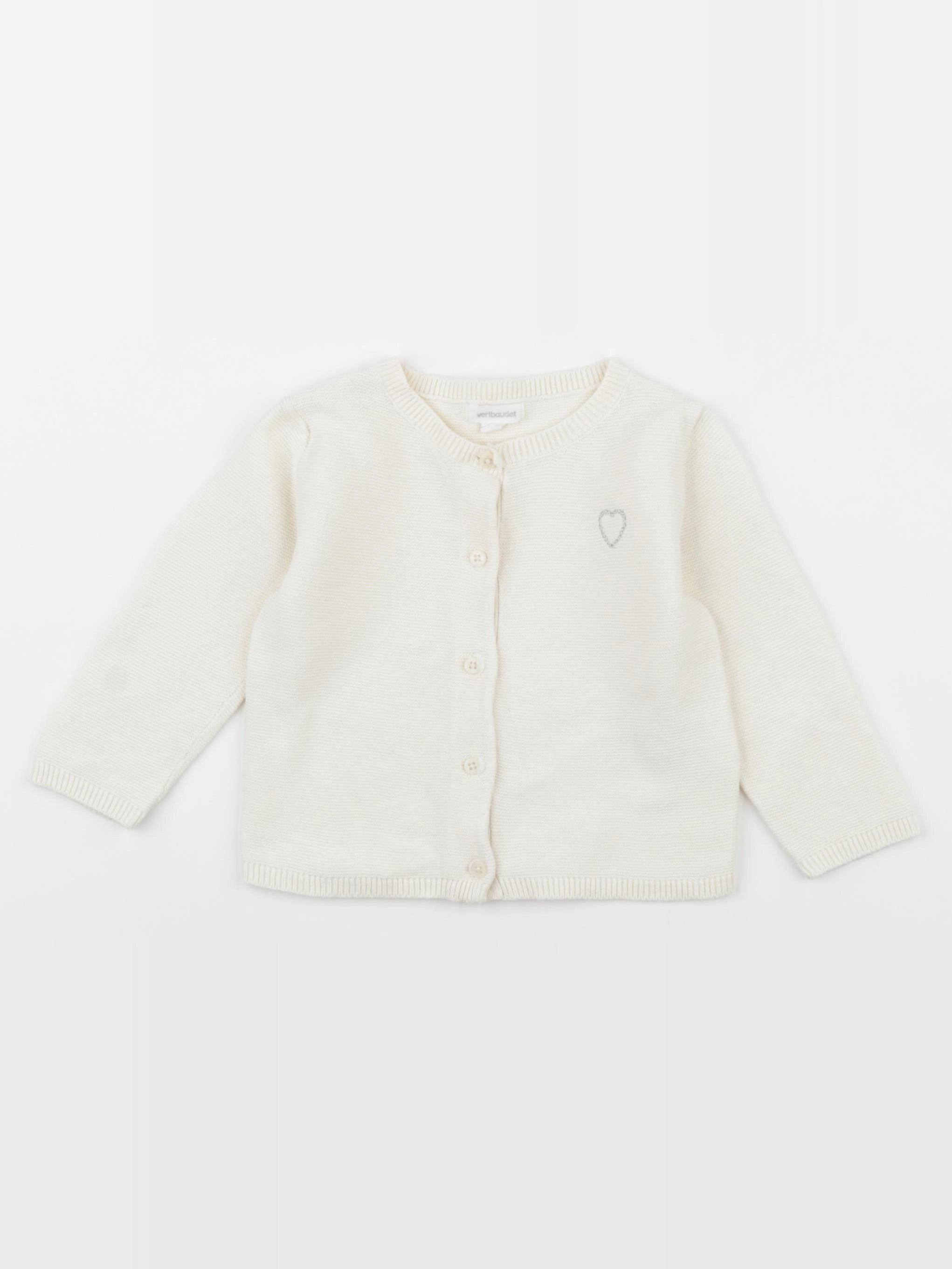 Vertbaudet - gilet beige - 9 mois