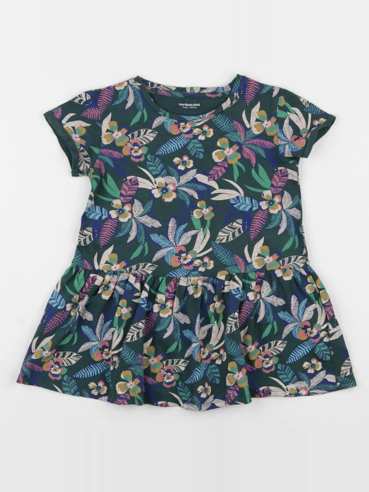 Vertbaudet - robe vert - 4 ans