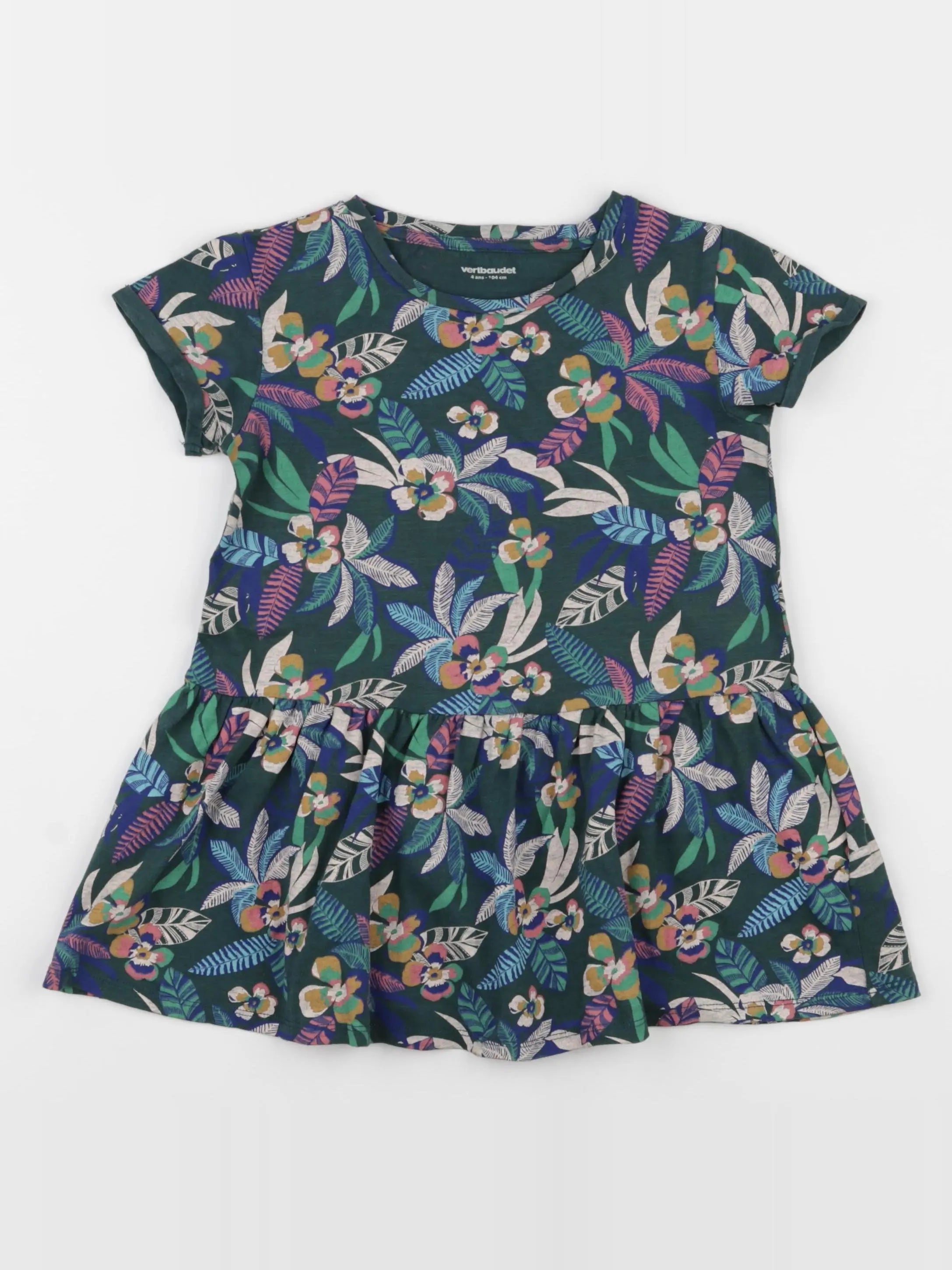 Vertbaudet - robe vert - 4 ans