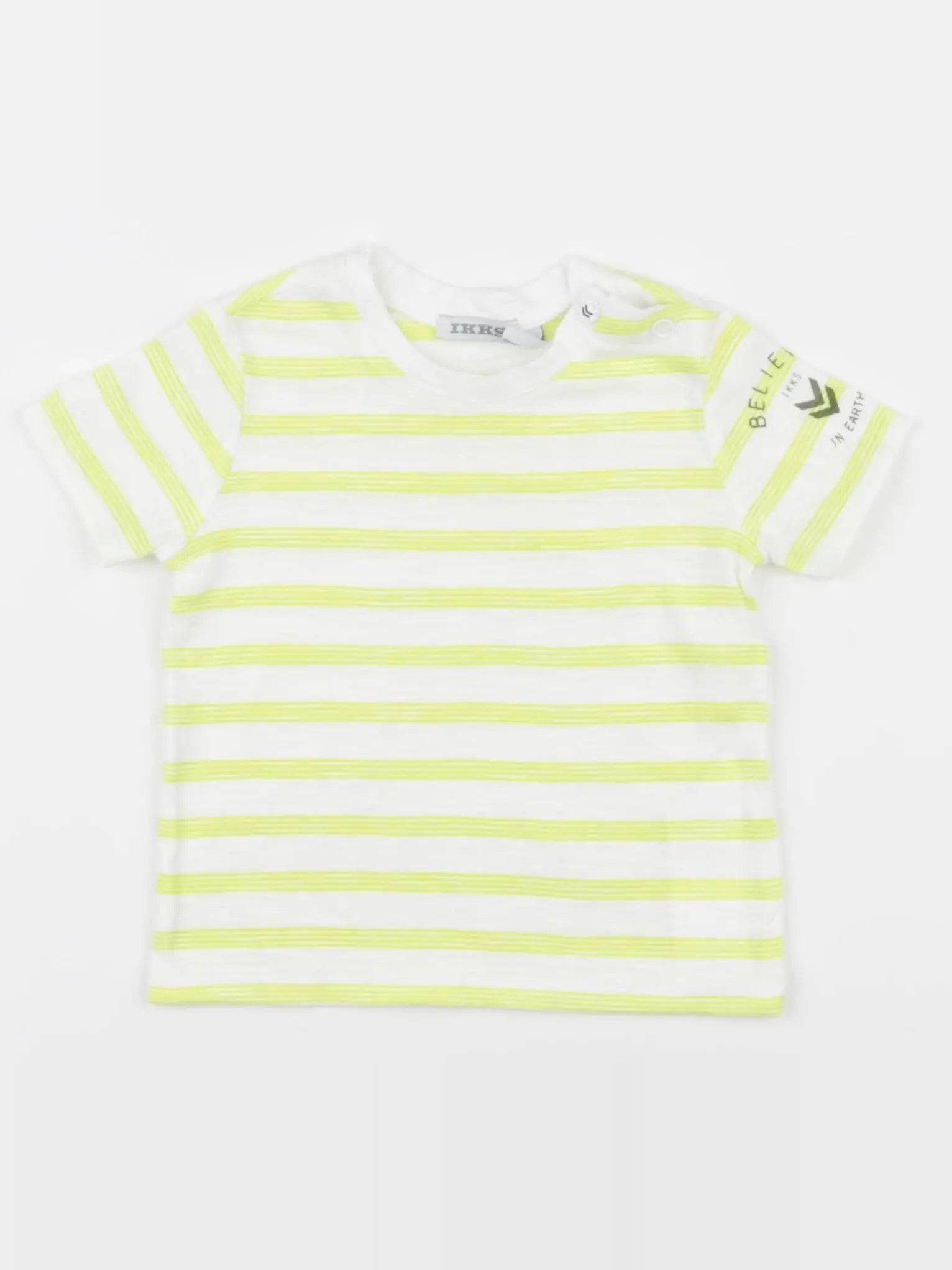 IKKS - tee-shirt jaune, blanc - 6 mois