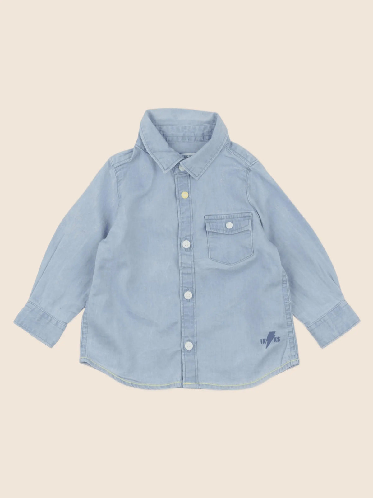 IKKS - chemise imprimé au dos bleu - 6 mois