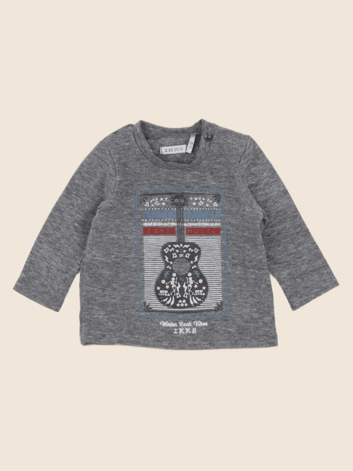 IKKS - tee-shirt imprimé au dos gris - 3 mois