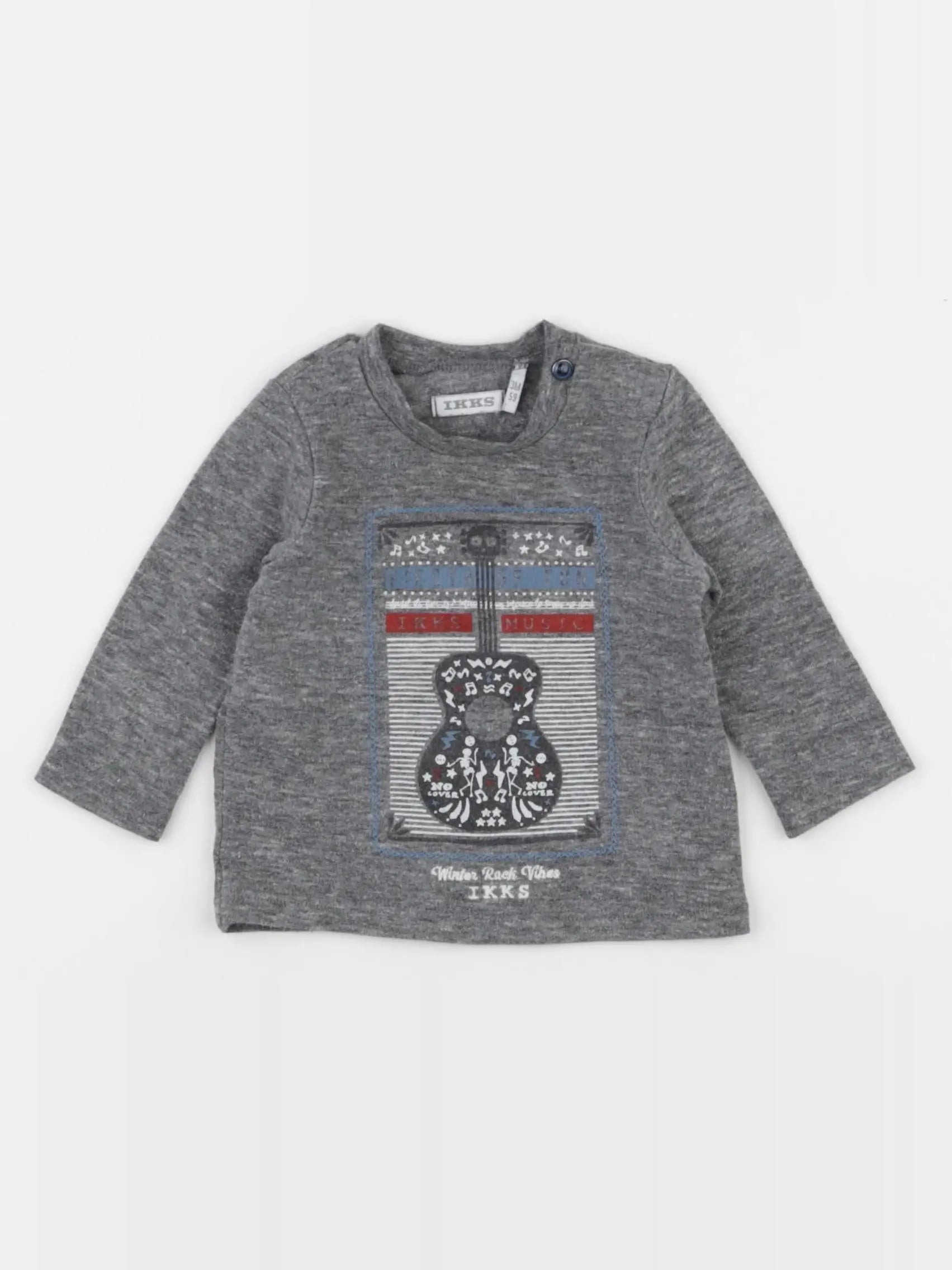 IKKS - tee-shirt imprimé au dos gris - 3 mois