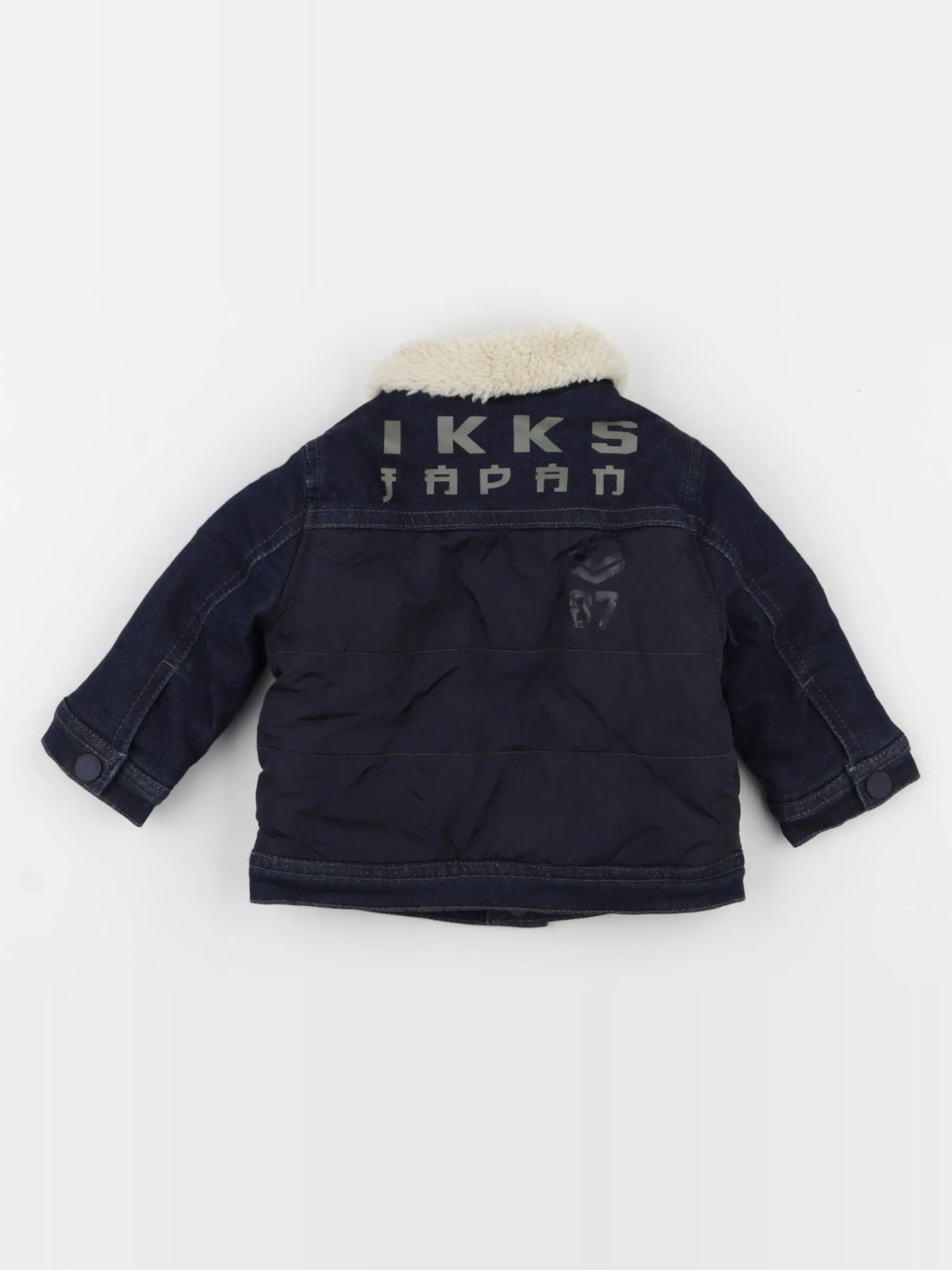 IKKS - veste doublé beige, bleu - 6 mois