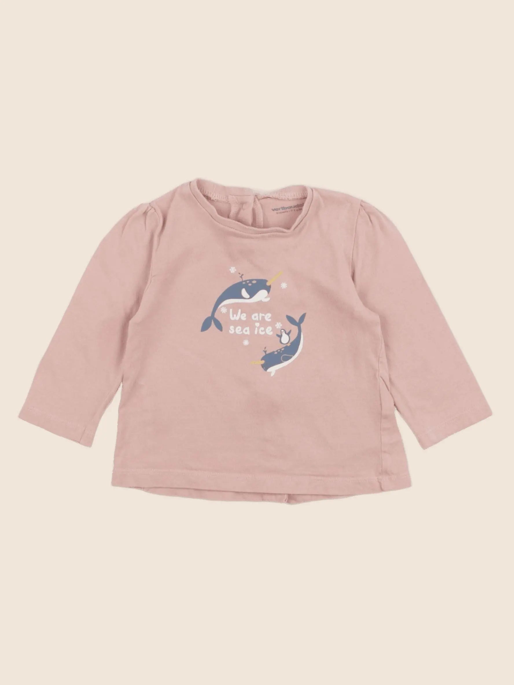 Vertbaudet - tee-shirt rose - 9 mois