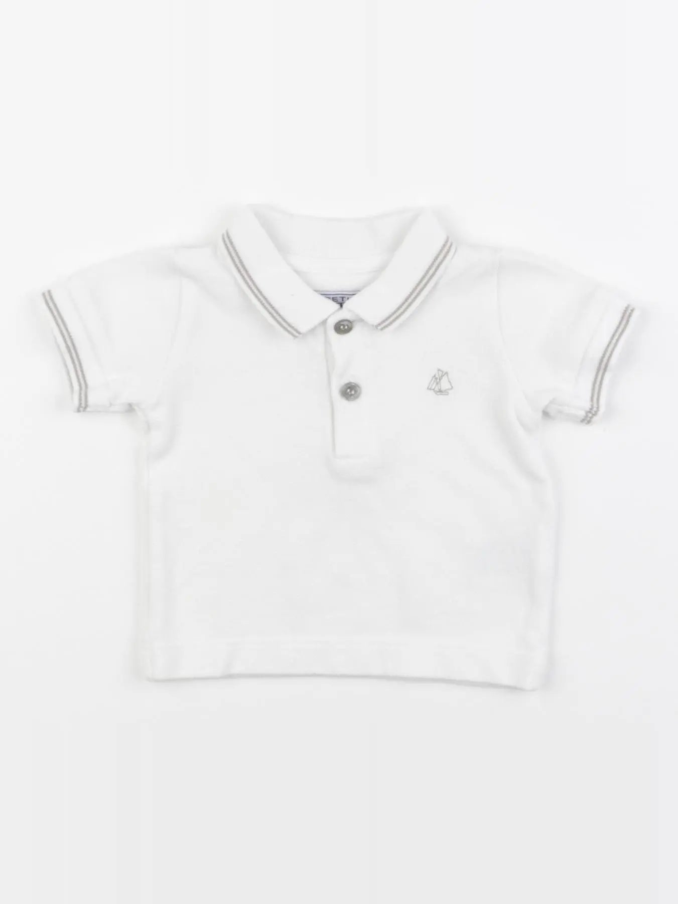 Petit Bateau - polo blanc - 3 mois