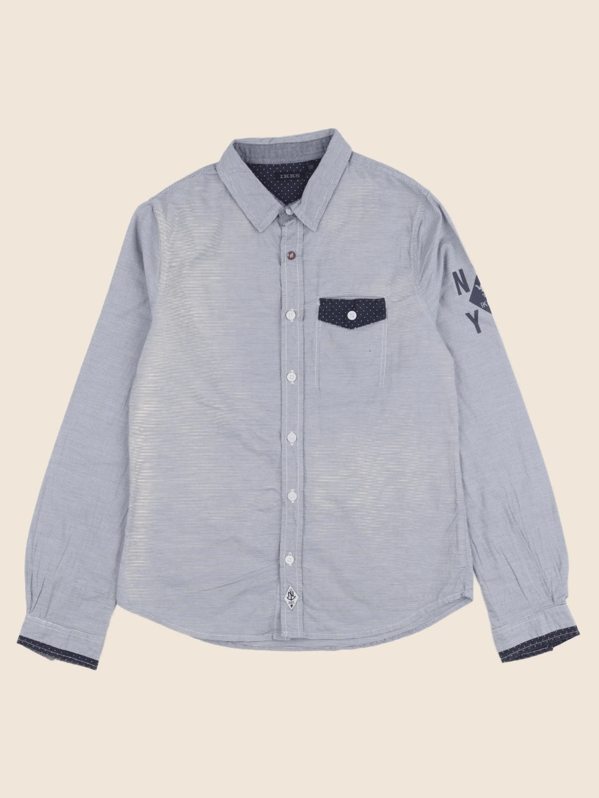IKKS - chemise imprimé au dos bleu - 10 ans