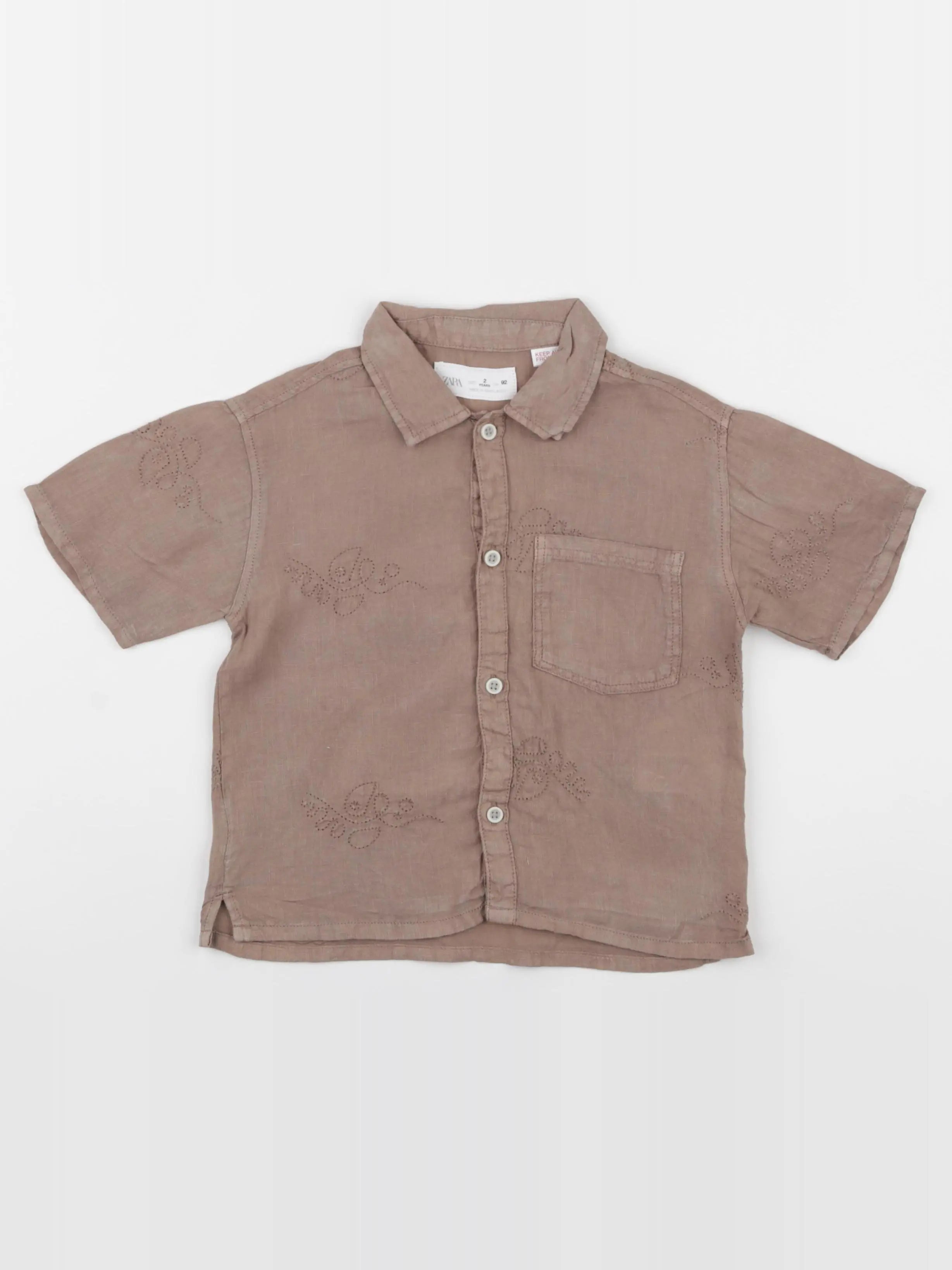 Zara - chemise marron - 2 ans