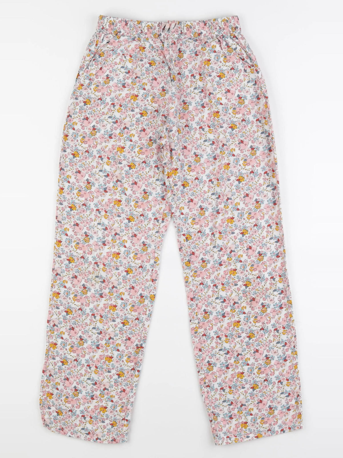 Vertbaudet - pantalon blanc, multicolore - 10 ans