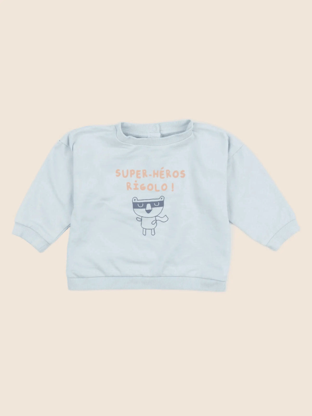 Vertbaudet - sweat bleu - 12 mois