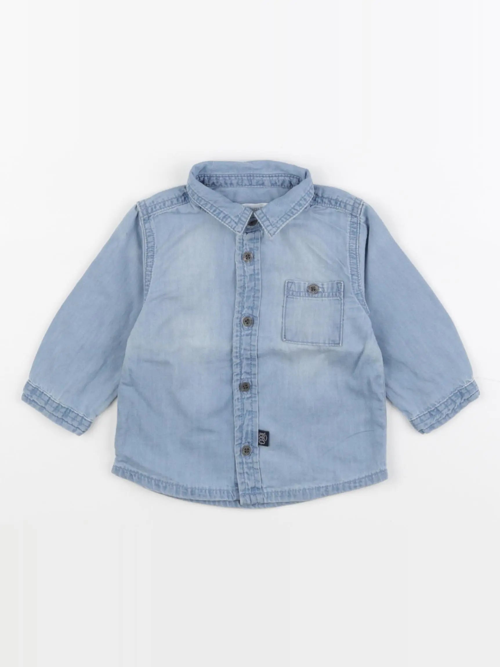 Vertbaudet - chemise bleu - 6 mois