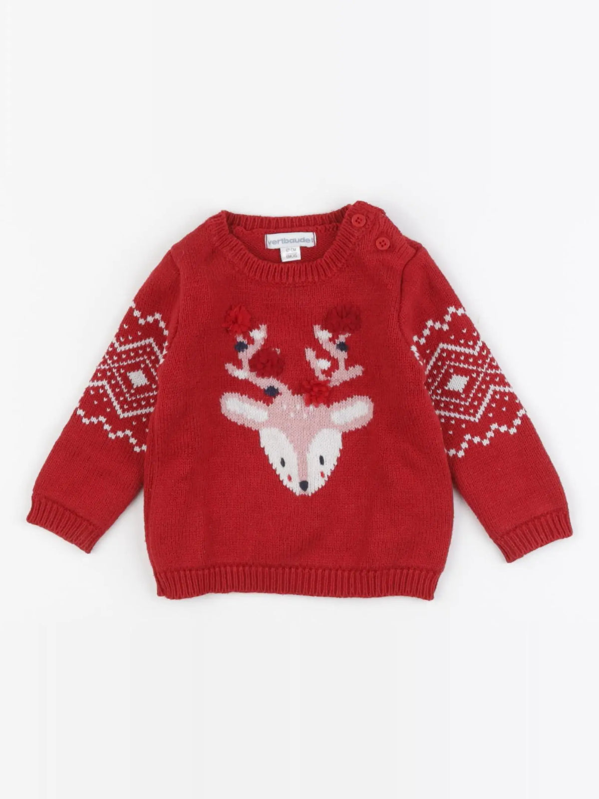 Vertbaudet - pull rouge - 6 mois