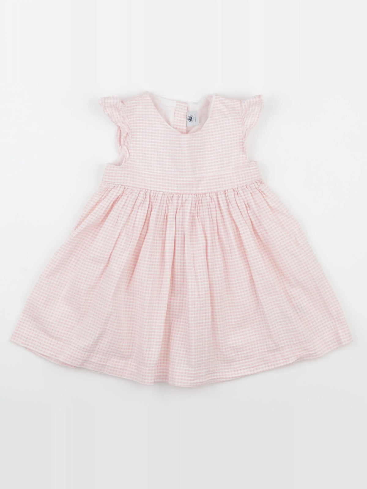 Petit Bateau - robe blanc, rose - 24 mois