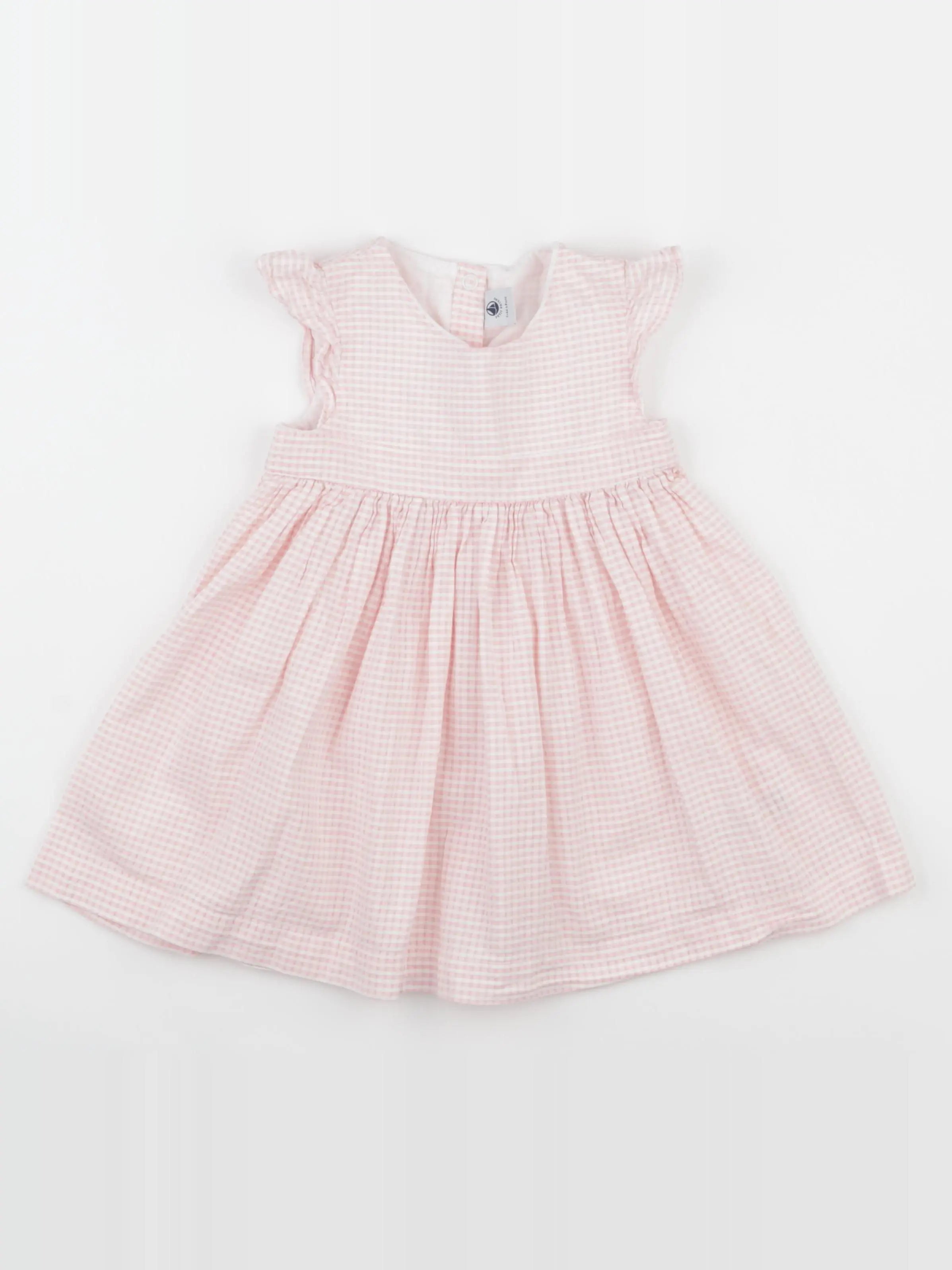 Petit Bateau - robe blanc, rose - 24 mois