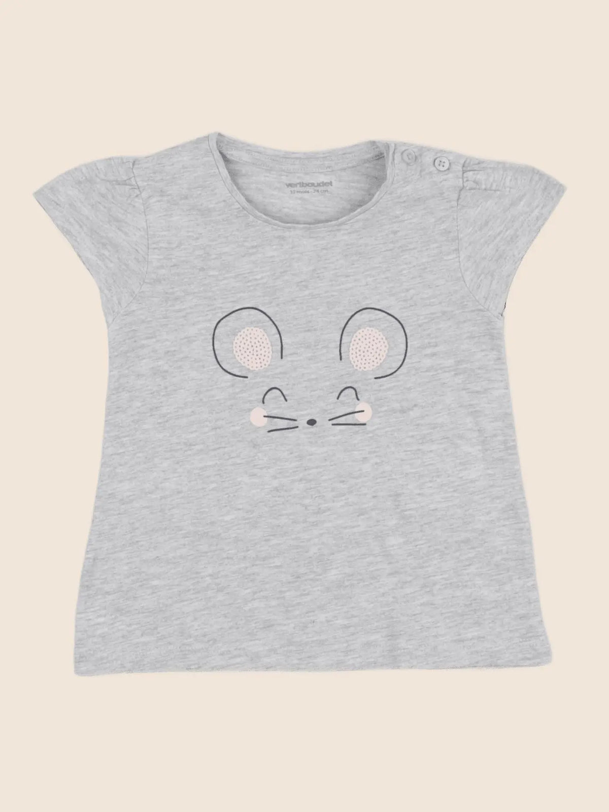Vertbaudet - tee-shirt gris - 12 mois