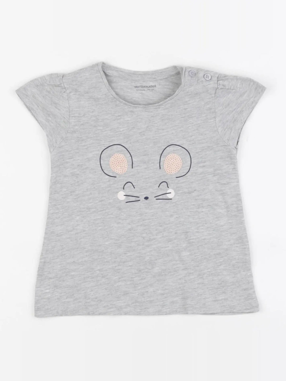 Vertbaudet - tee-shirt gris - 12 mois