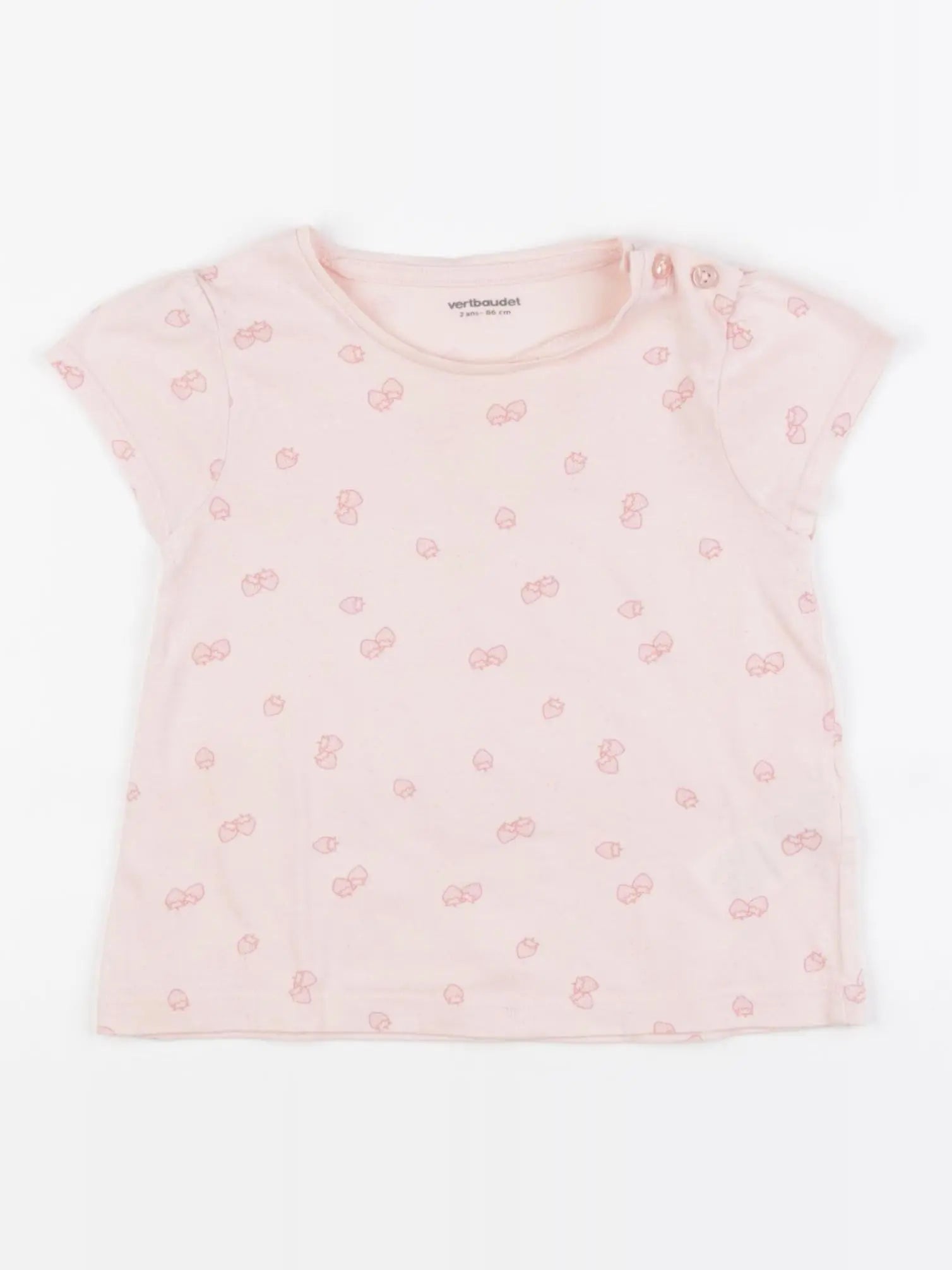 Vertbaudet - tee-shirt rose - 2 ans