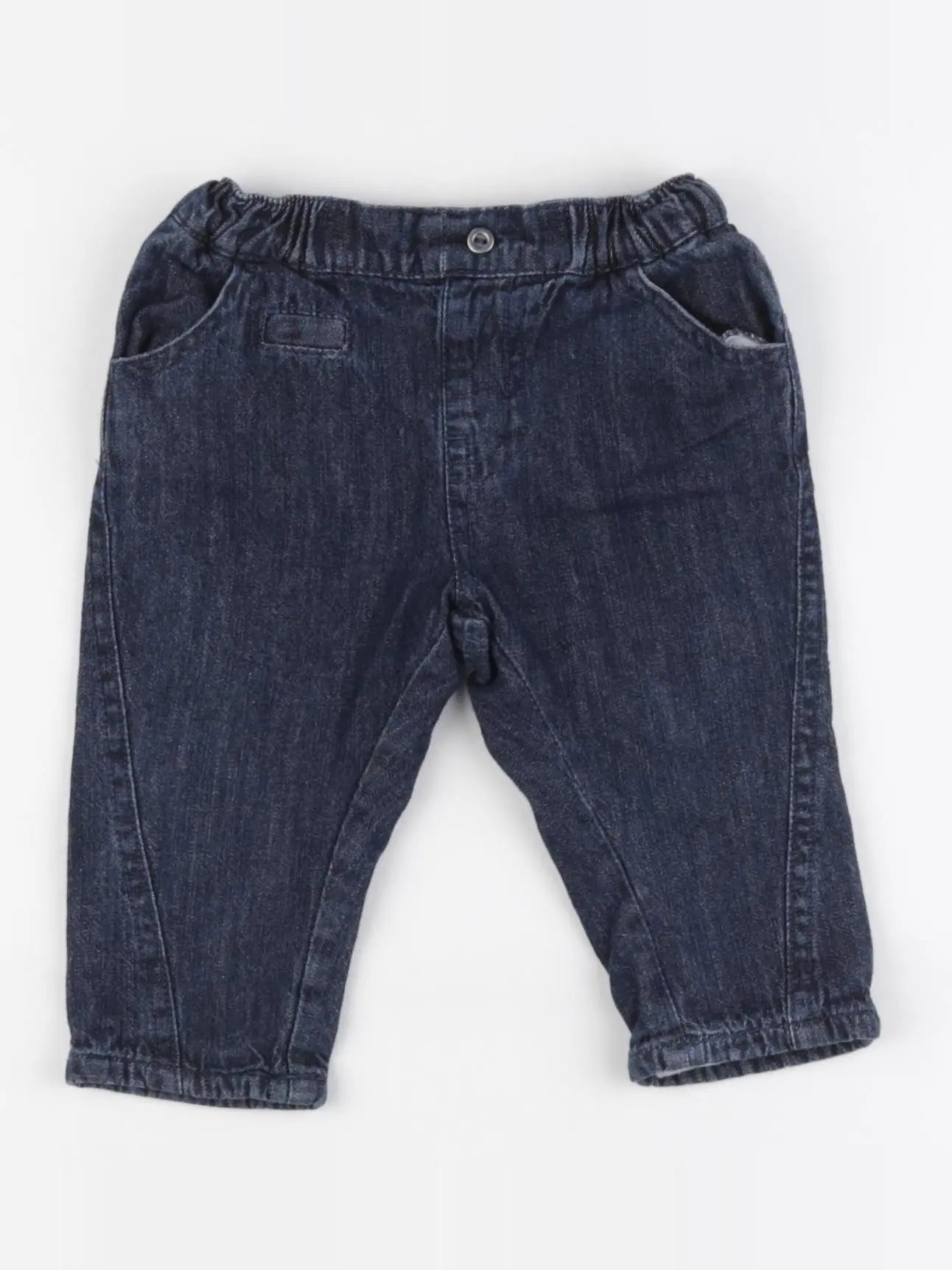 Vertbaudet - jean doublé bleu - 6 mois