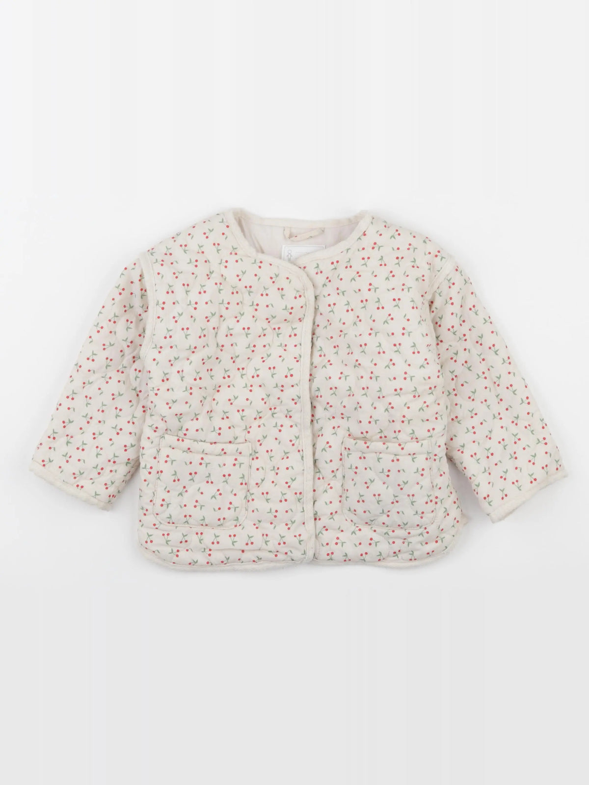 Vertbaudet - veste beige, rouge - 24 mois