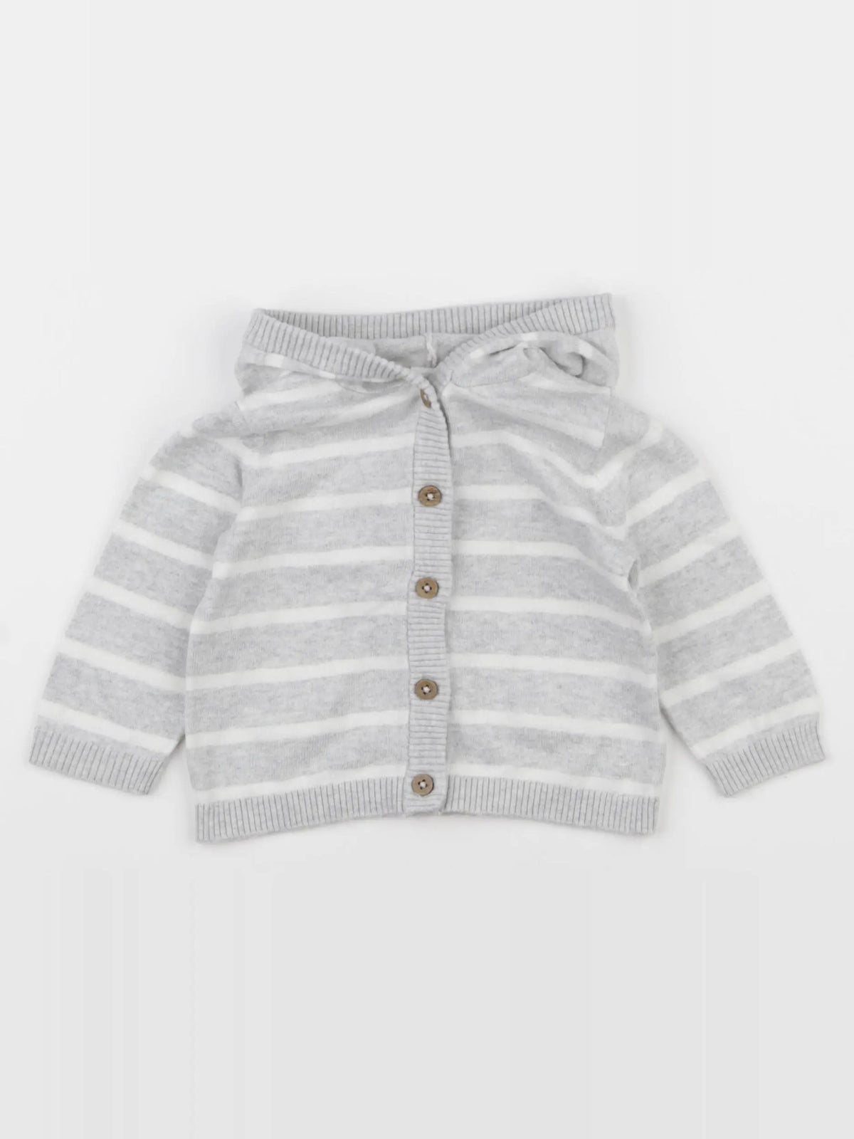 H&M - gilet blanc, gris - 4/6 mois