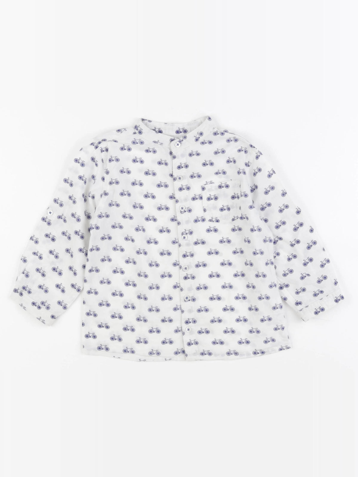 Boutchou - chemise blanc, bleu - 24 mois