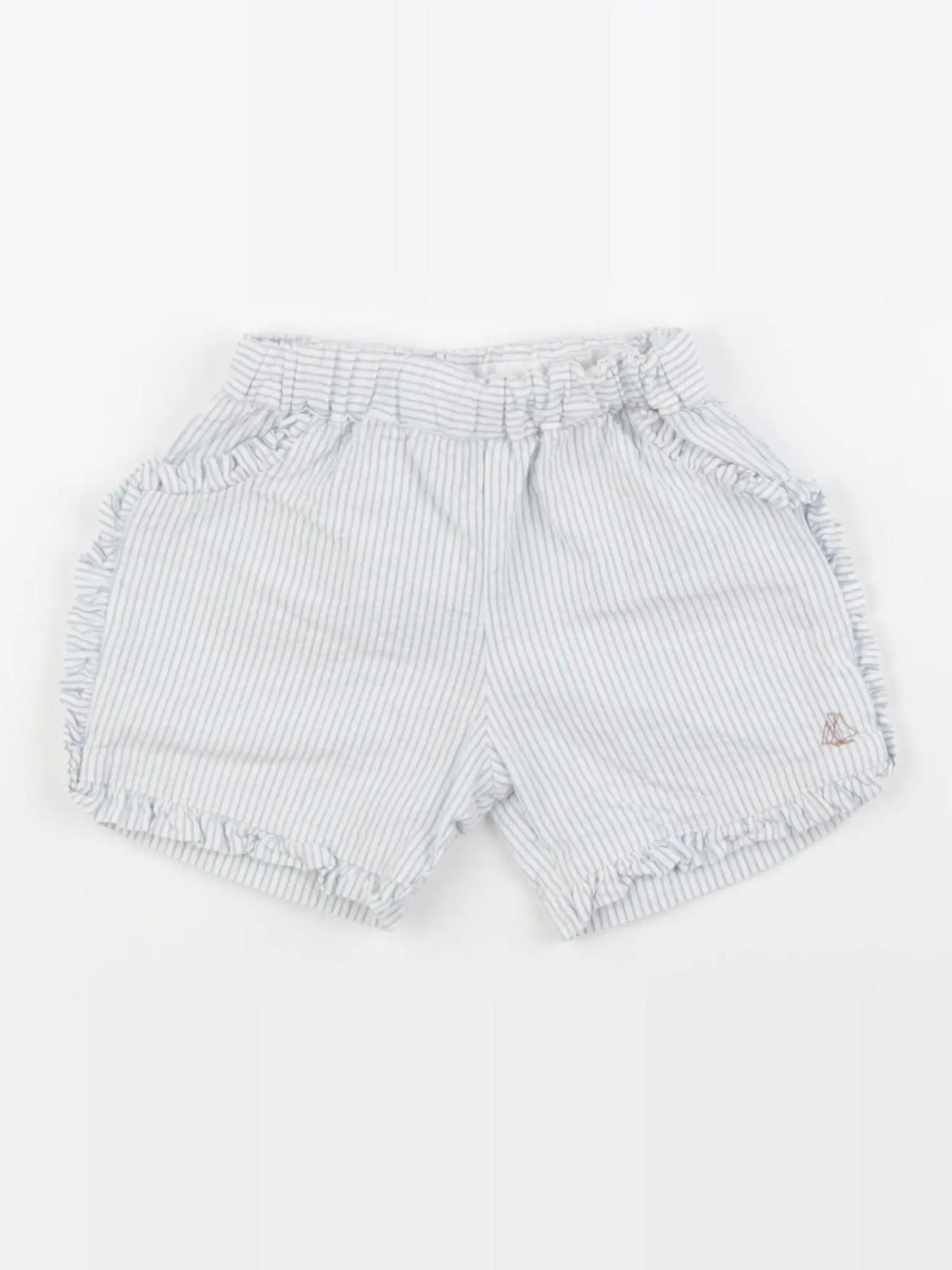 Petit Bateau - short bleu, blanc - 18 mois