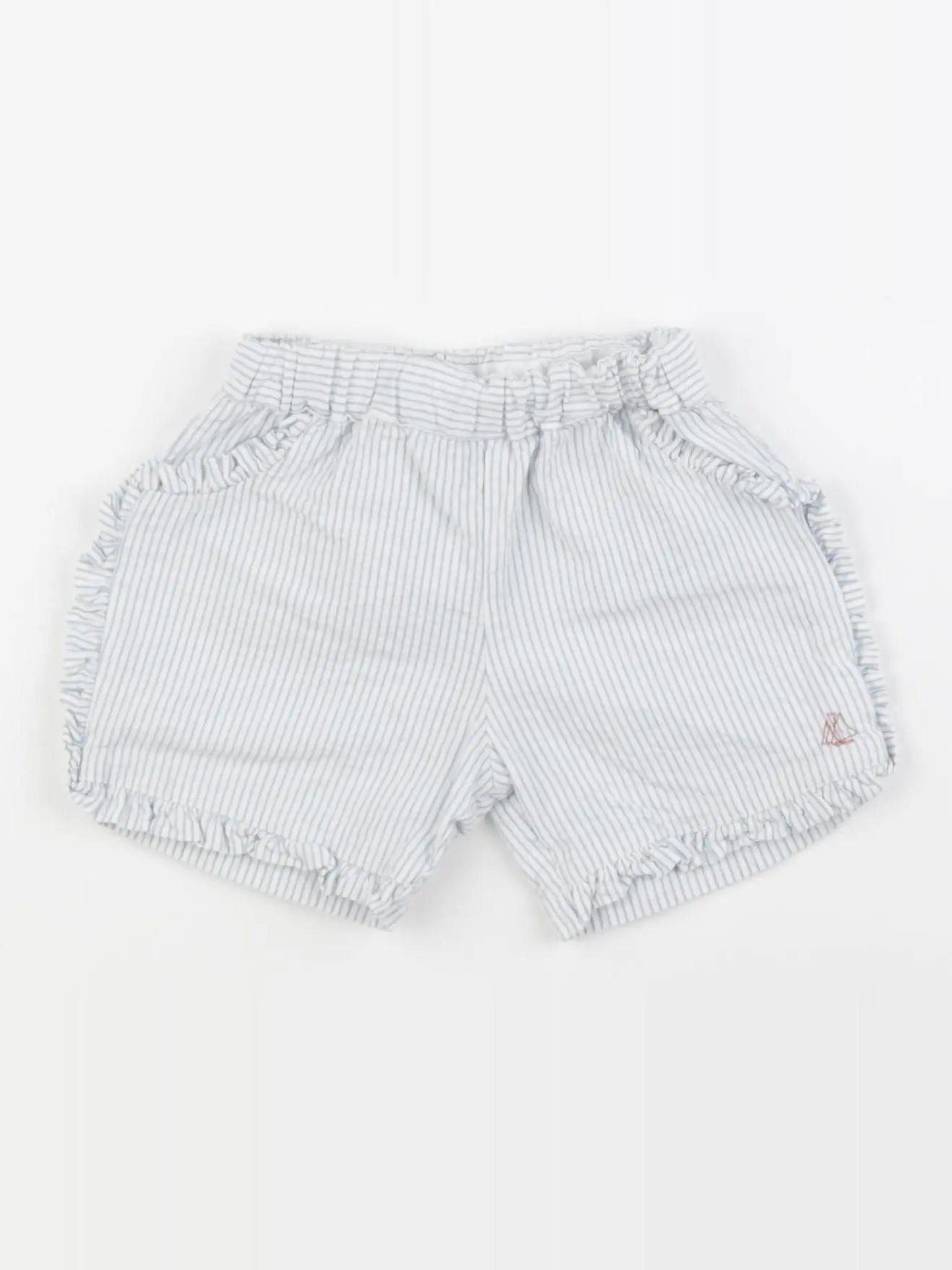 Petit Bateau - short bleu, blanc - 18 mois