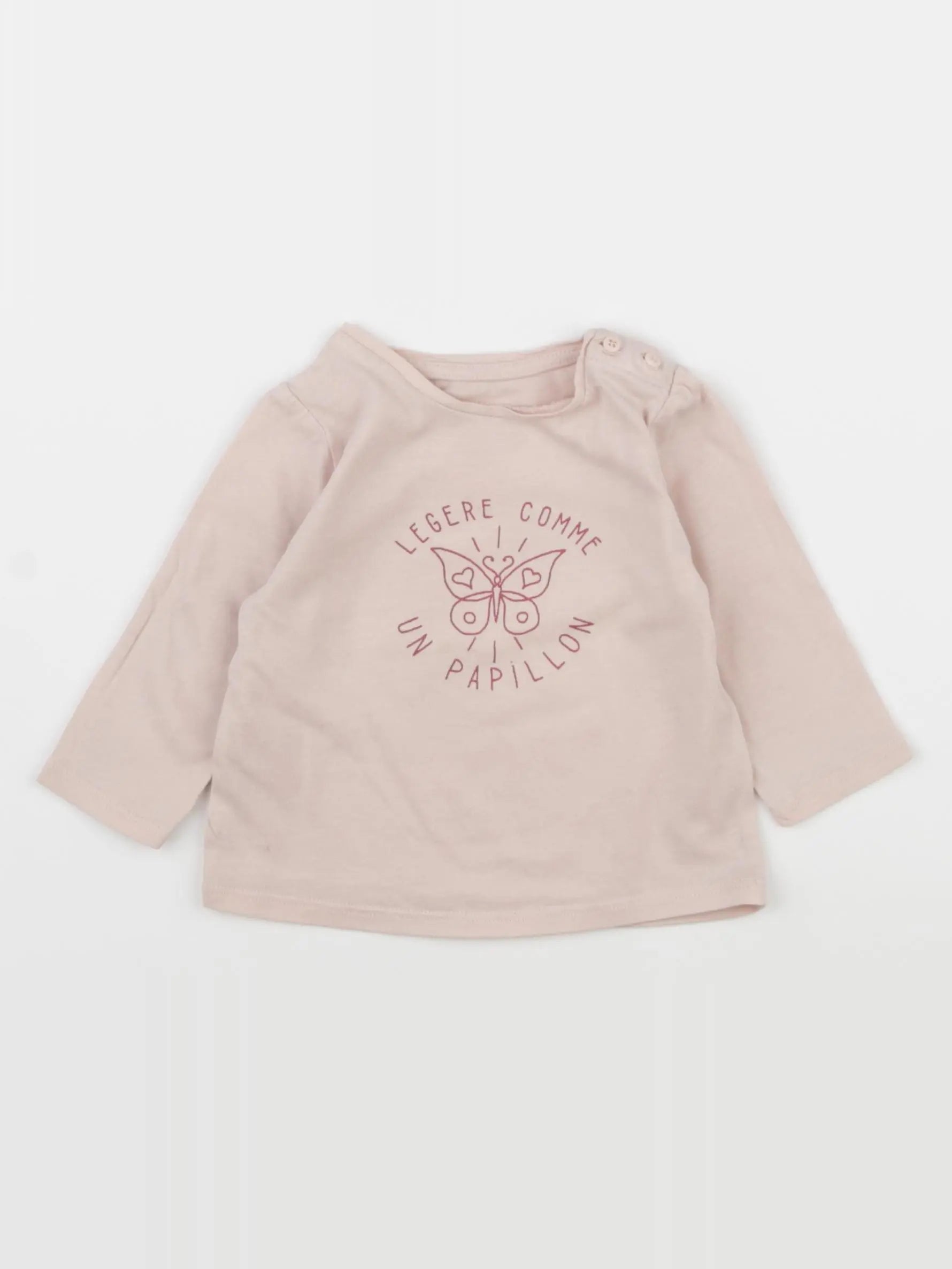 Vertbaudet - tee-shirt rose - 6 mois