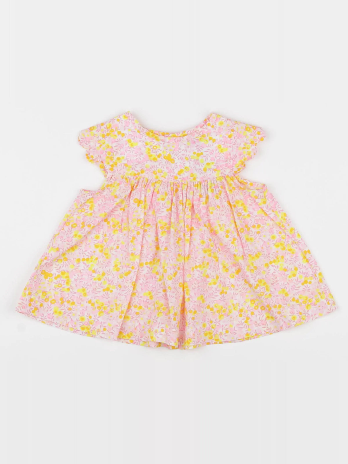 Jacadi - blouse liberty jaune, rose - 24 mois