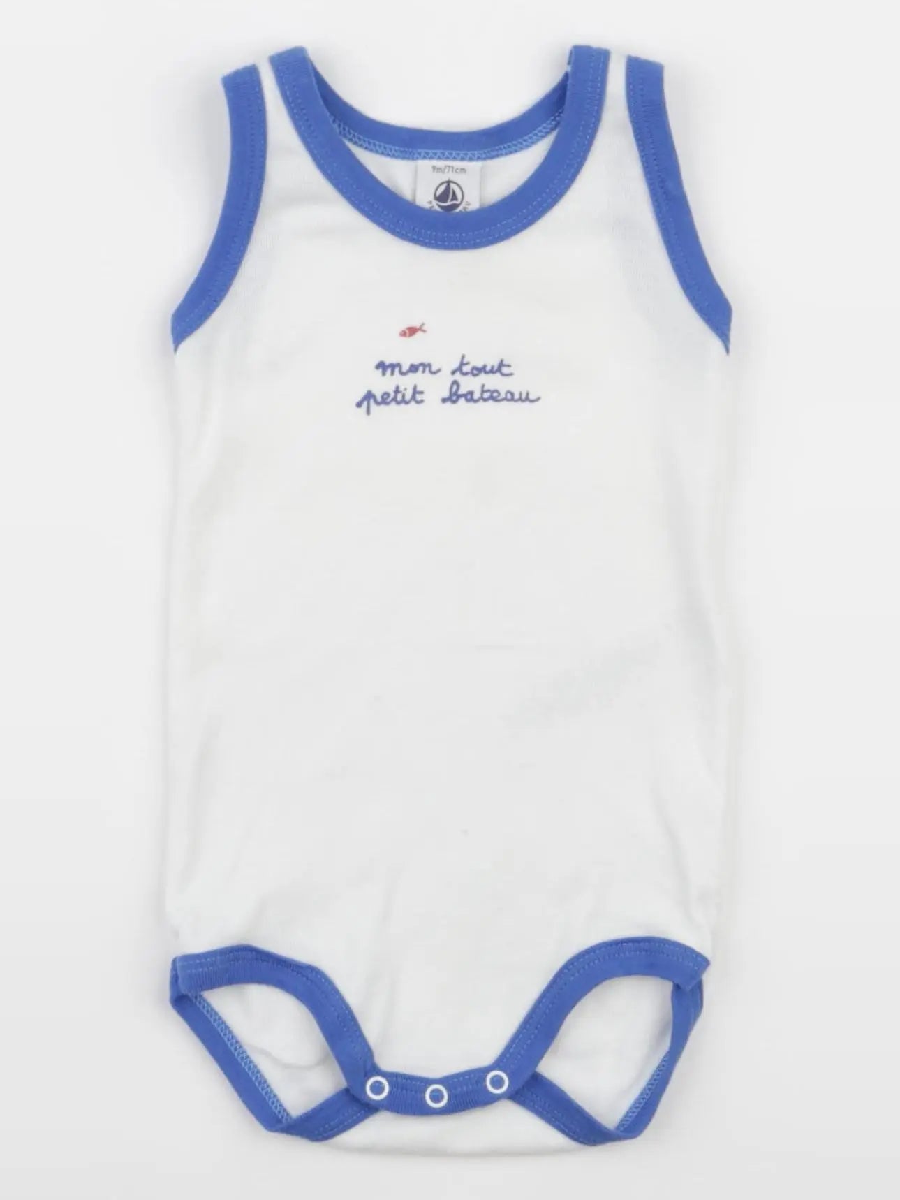 Petit Bateau - body blanc - 9 mois