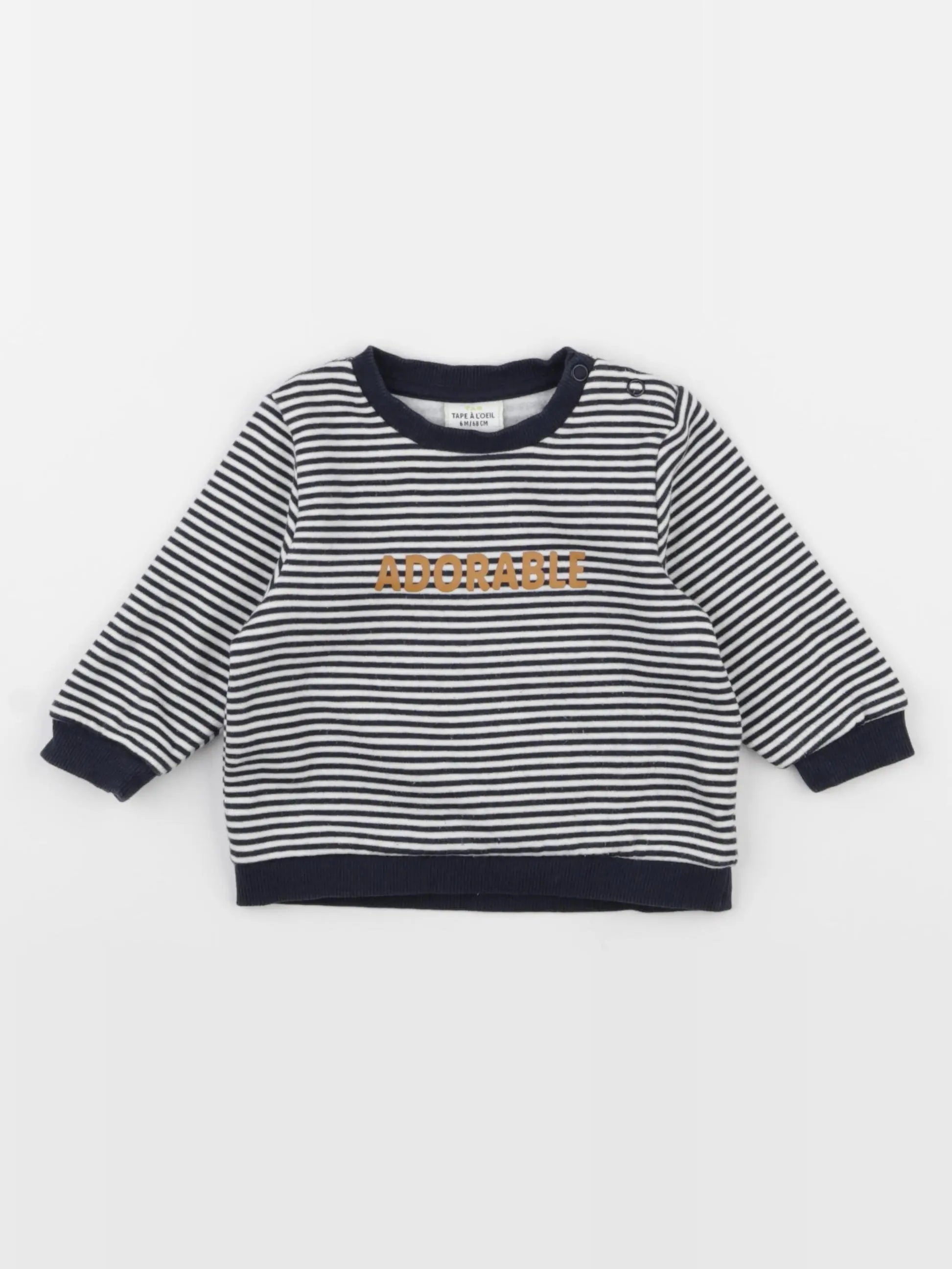 Tape à l'oeil - sweat bleu - 6 mois