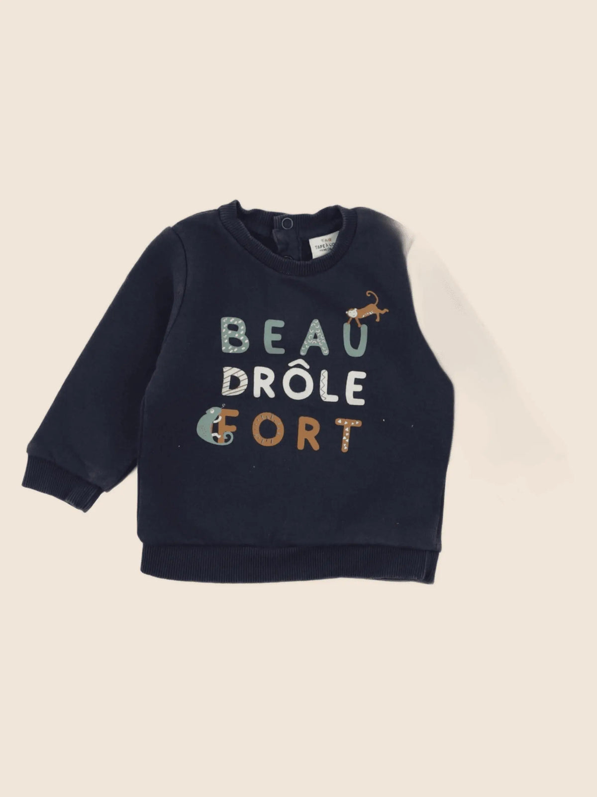 Tape à l'oeil - sweat bleu - 12 mois