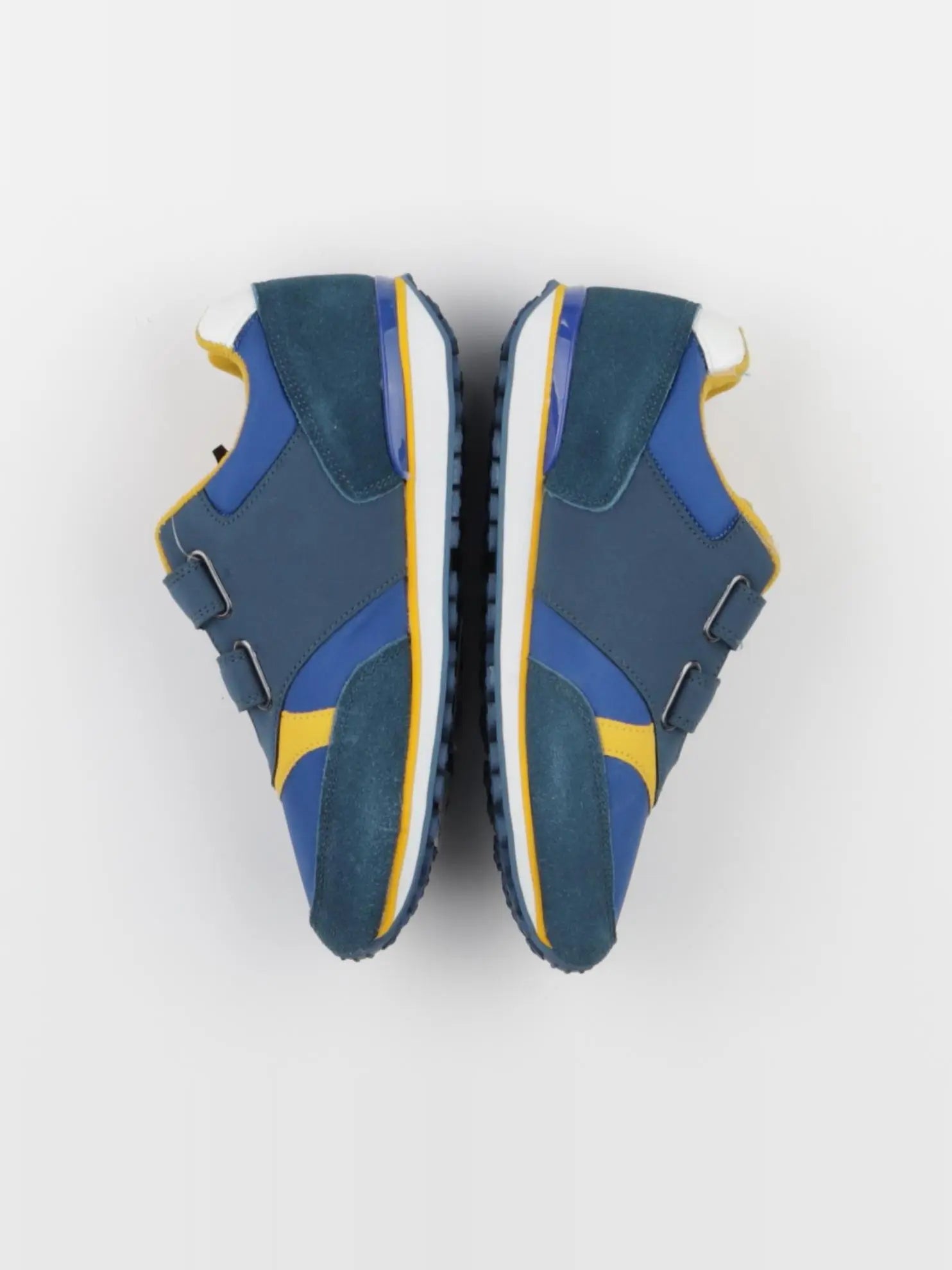 Vertbaudet - tennis à scratch/ lacets bleu, jaune - pointure 38