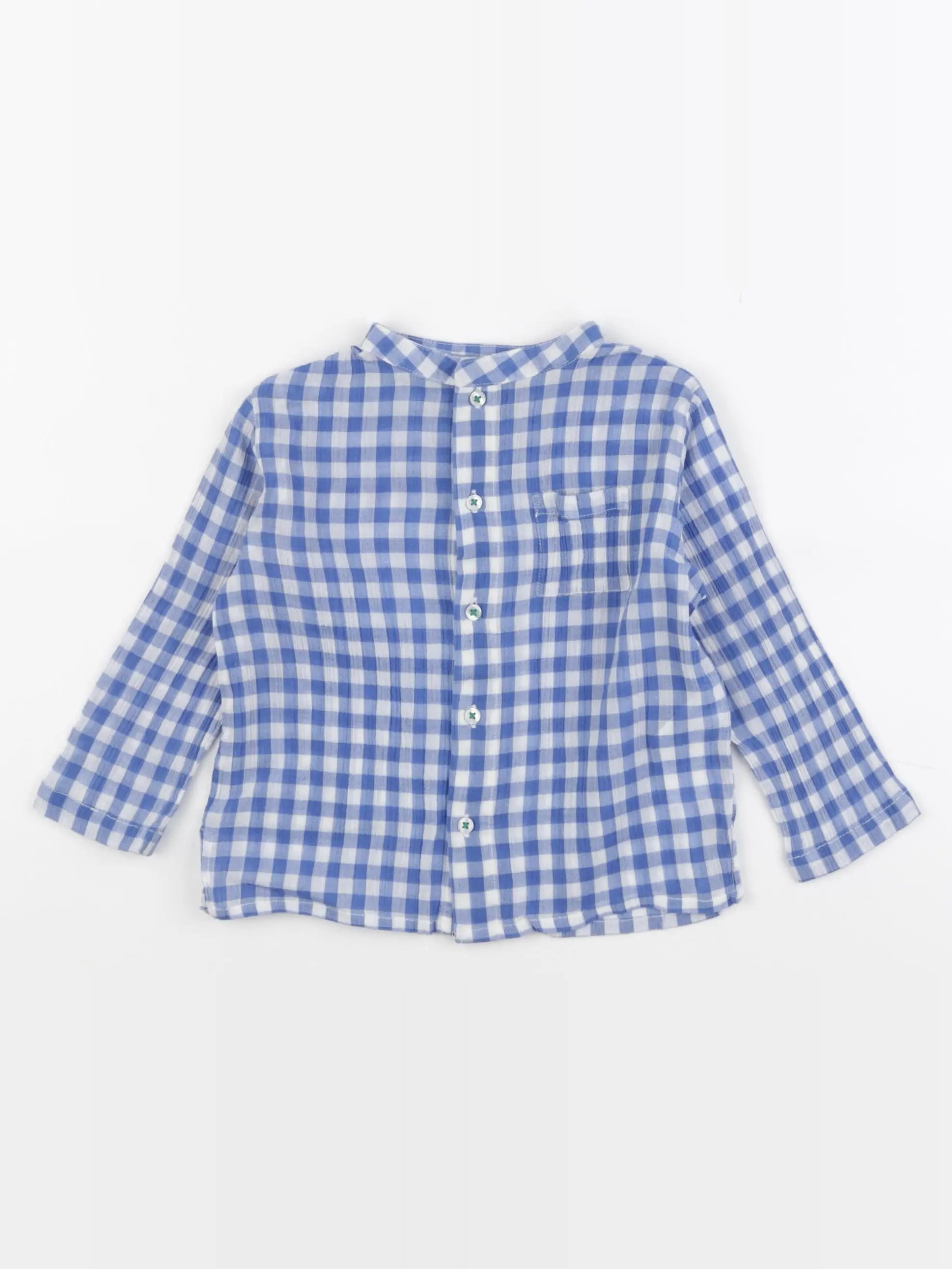 Bonton - chemise blanc, bleu - 18 mois