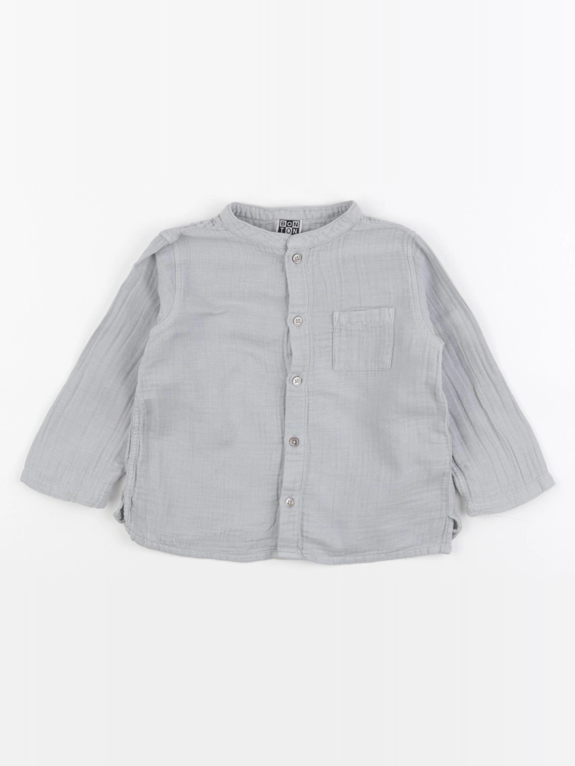 Bonton - chemise gris - 18 mois