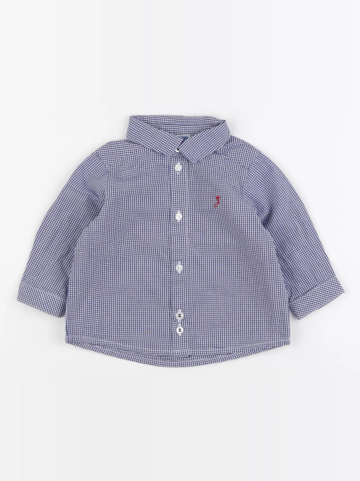 Jacadi - chemise blanc, bleu - 6 mois
