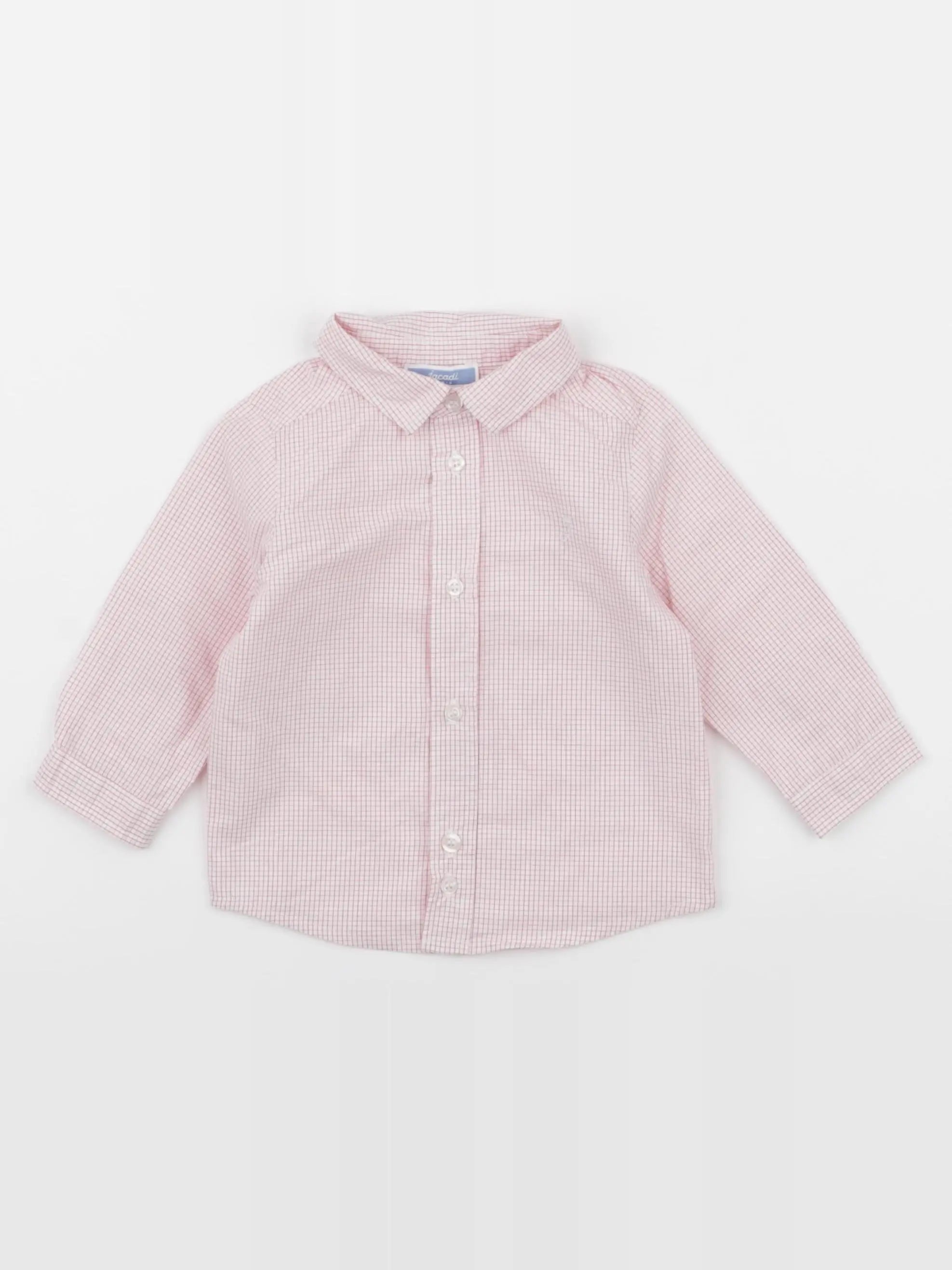 Jacadi - chemise blanc, rouge - 6 mois