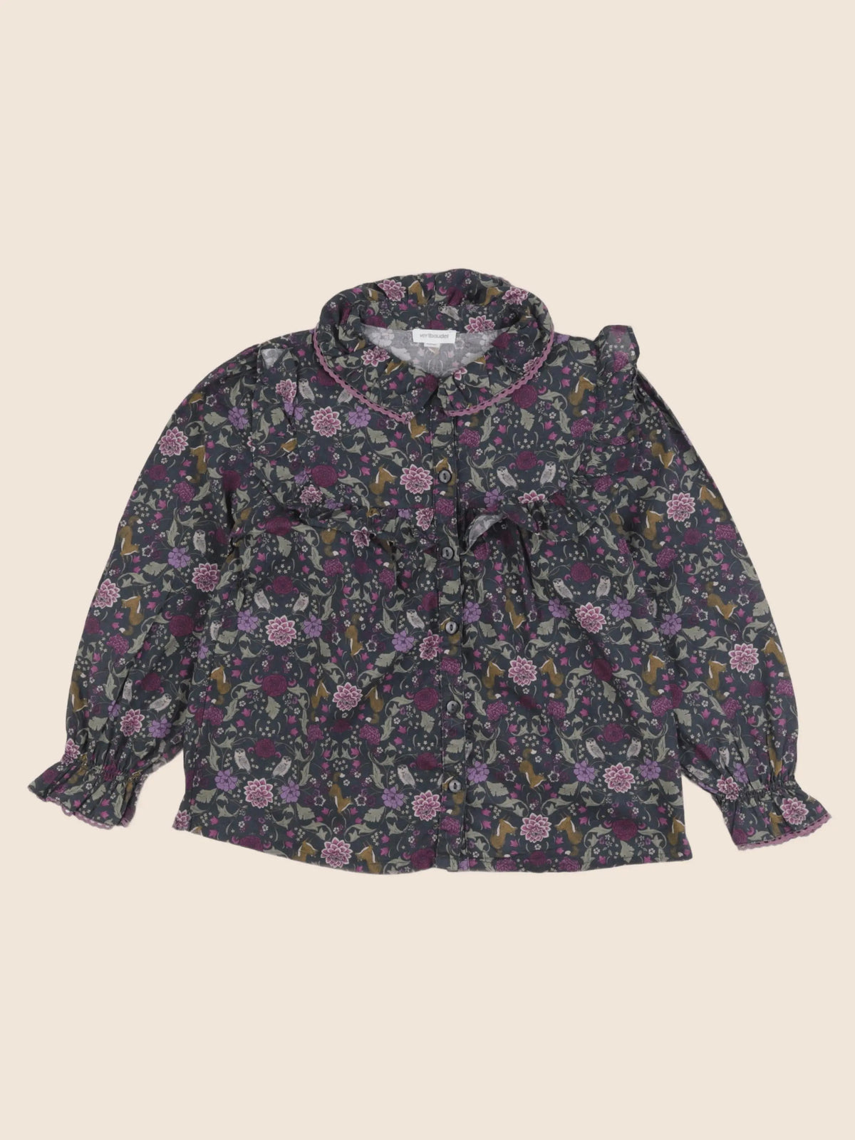 Vertbaudet - blouse vert, violet - 6 ans