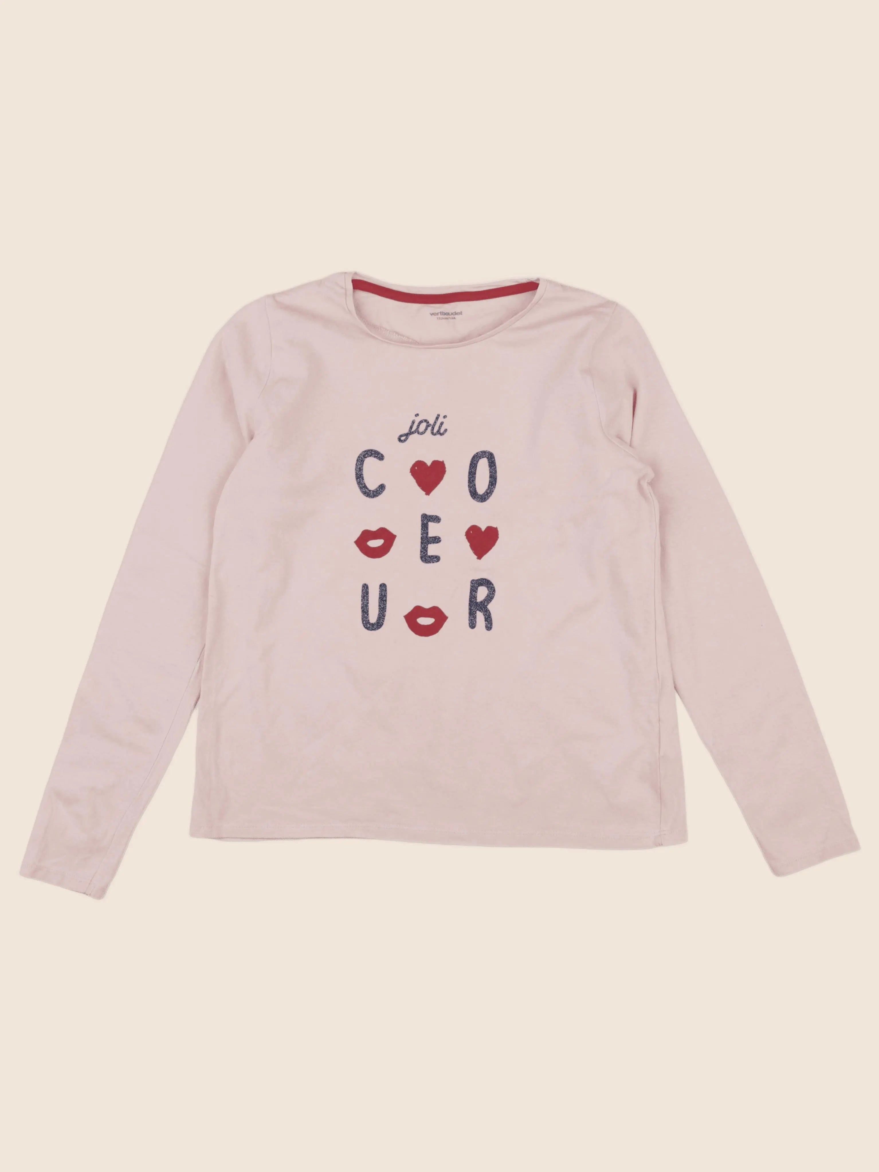 Vertbaudet - tee-shirt rose - 12 ans